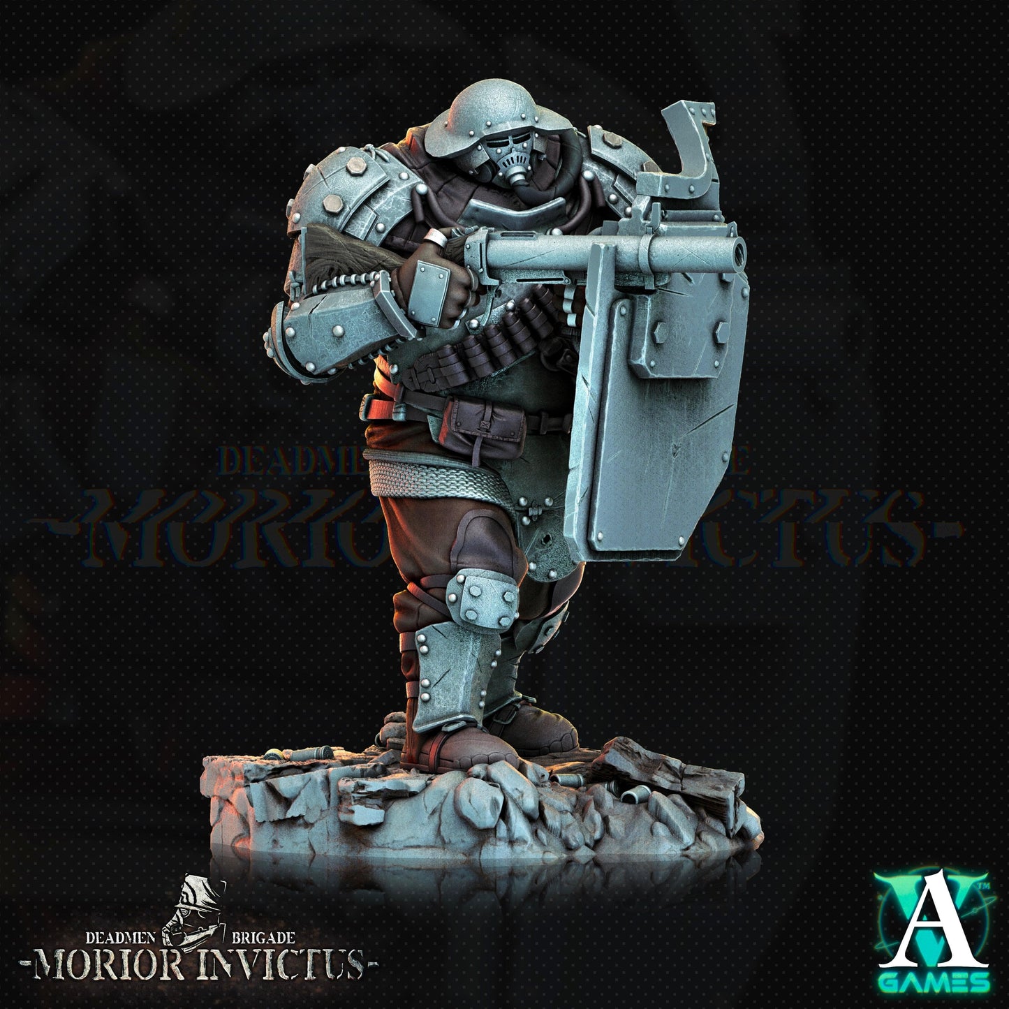 3D Printed Archvillain Games Deadmen Brigade - Morior Invictus Morior Iron Guard 28 32mm D&D - 3D Printing Boss 