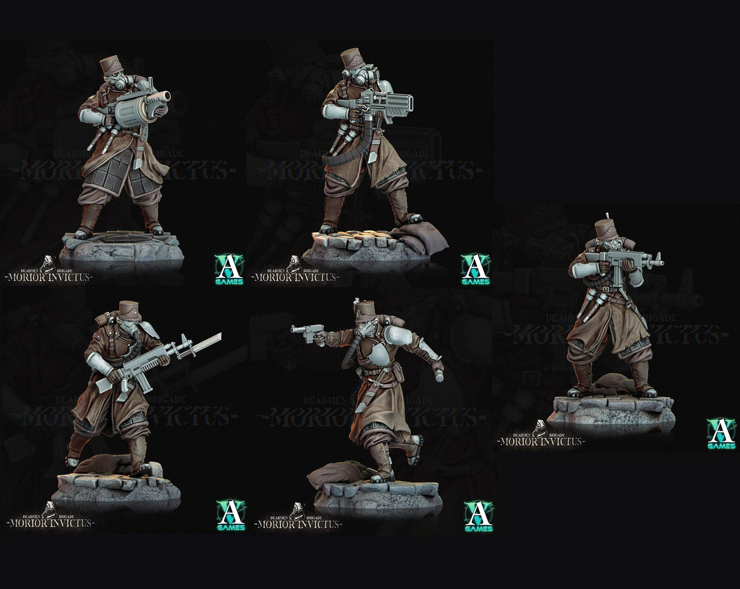 3D Printed Archvillain Games Deadmen Brigade - Morior Invictus Morior Light Infantry 28 32mm D&D - 3D Printing Boss 