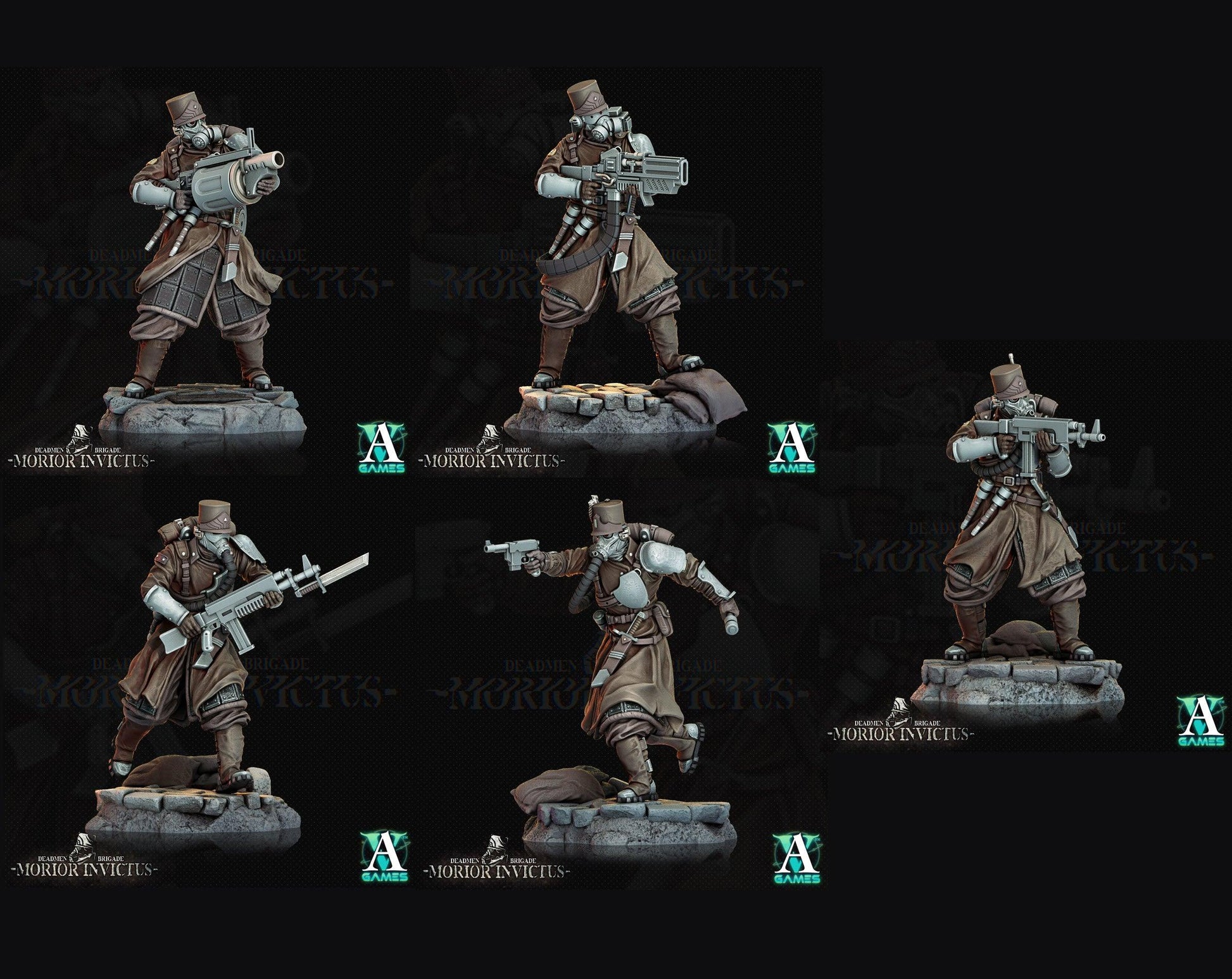 3D Printed Archvillain Games Deadmen Brigade - Morior Invictus Morior Light Infantry 28 32mm D&D - 3D Printing Boss 