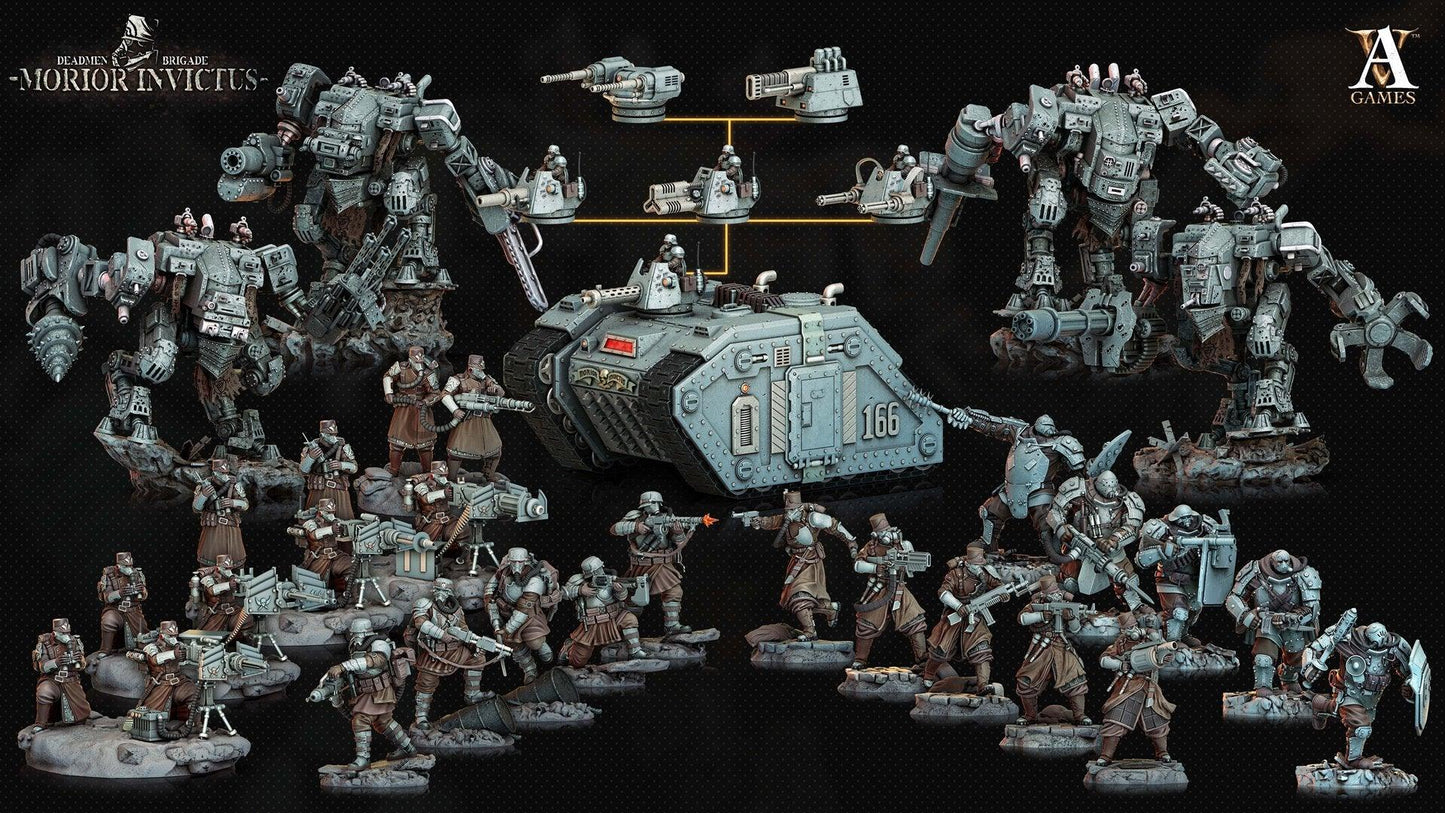 3D Printed Archvillain Games Deadmen Brigade - Morior Invictus Morior Light Infantry 28 32mm D&D - 3D Printing Boss 