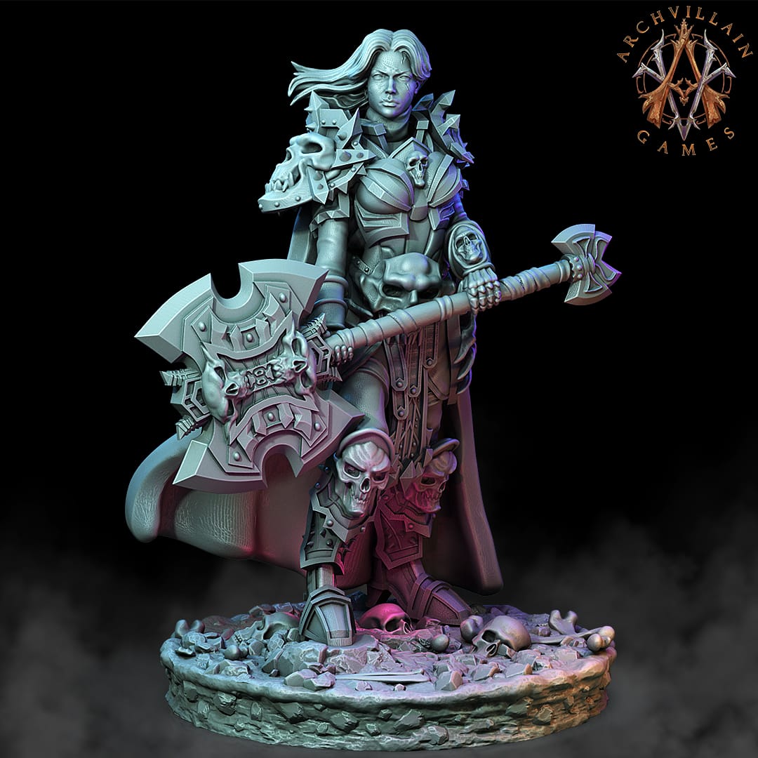 3D Printed Archvillain Games Deathcrowns The Deathknight Order 28 32mm D&D - 3D Printing Boss 
