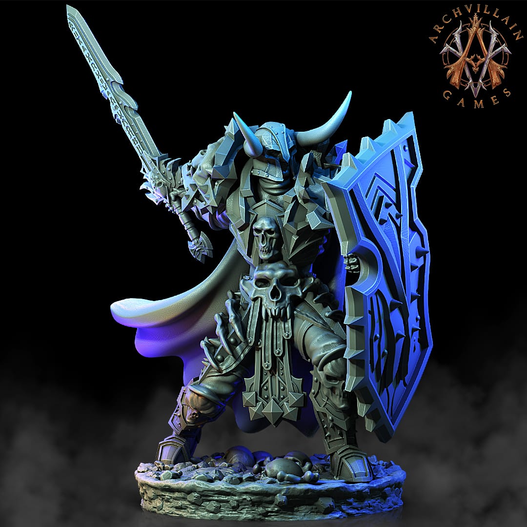 3D Printed Archvillain Games Deathcrowns The Deathknight Order 28 32mm D&D - 3D Printing Boss 