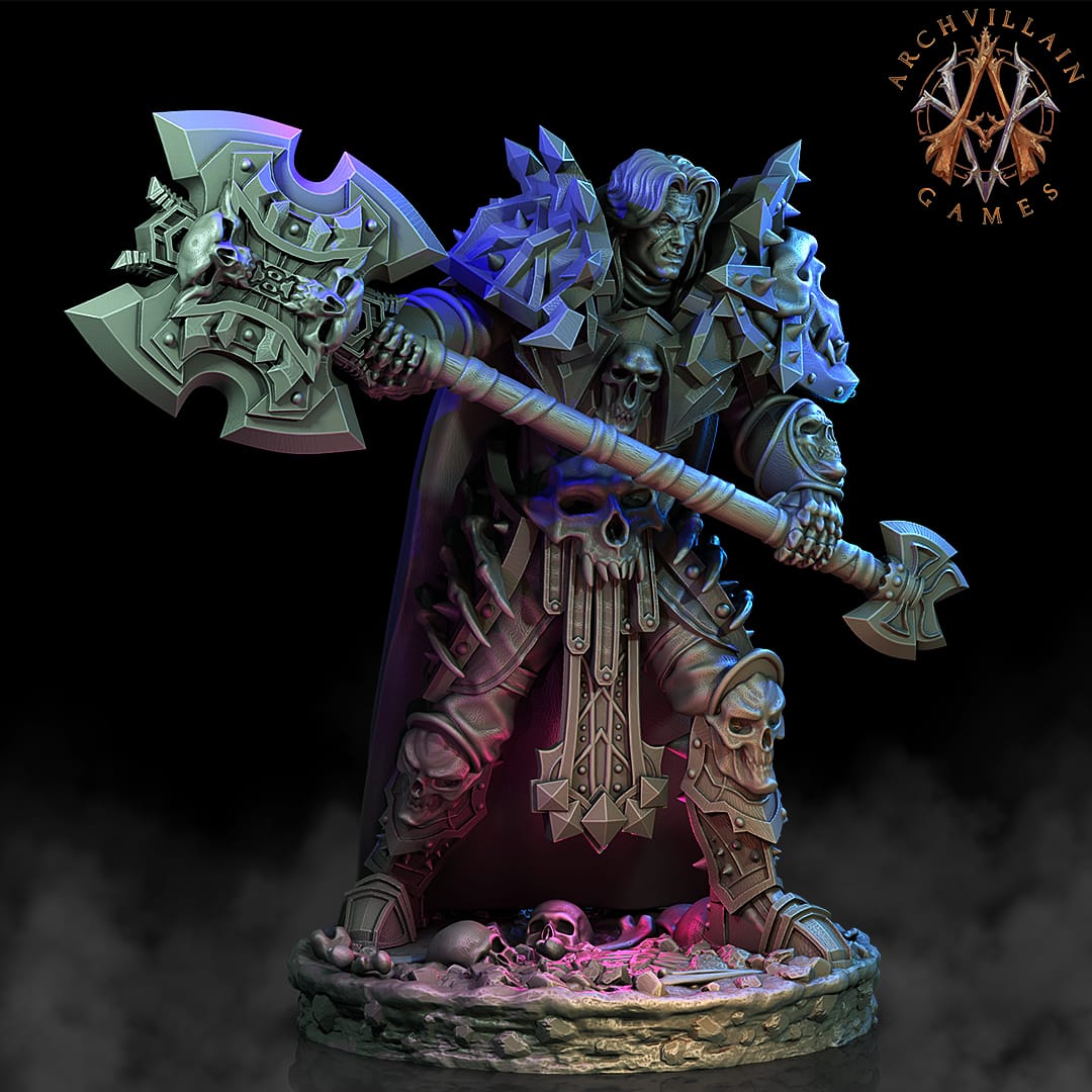 3D Printed Archvillain Games Deathcrowns The Deathknight Order 28 32mm D&D - 3D Printing Boss 