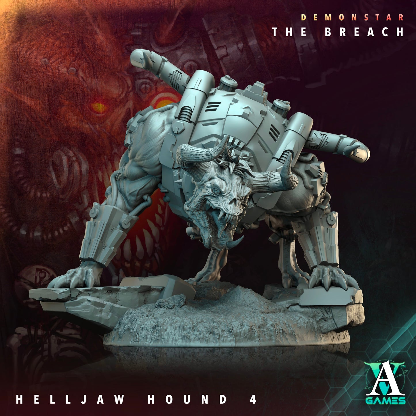 3D Printed Archvillain Games Demonstar The Breach - Helljaw Hound 28mm 32mm D&D - 3D Printing Boss 