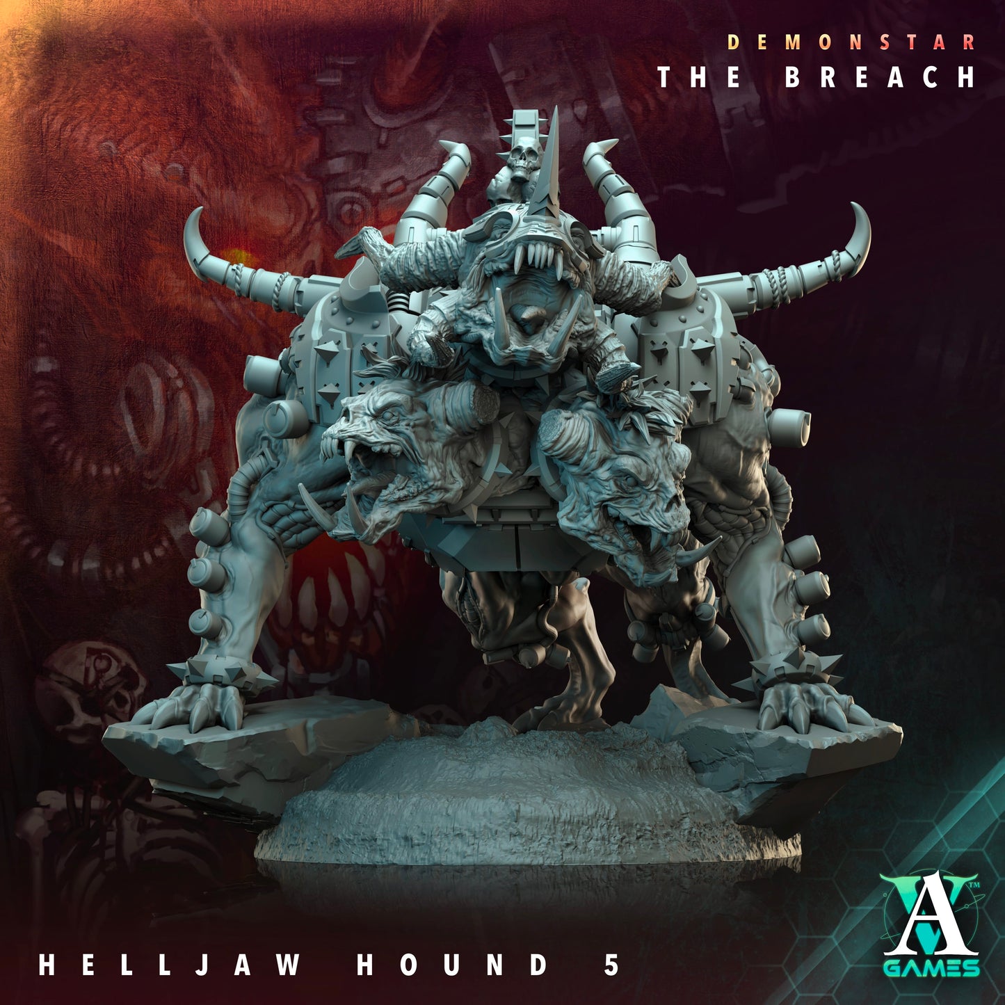 3D Printed Archvillain Games Demonstar The Breach - Helljaw Hound 28mm 32mm D&D - 3D Printing Boss 