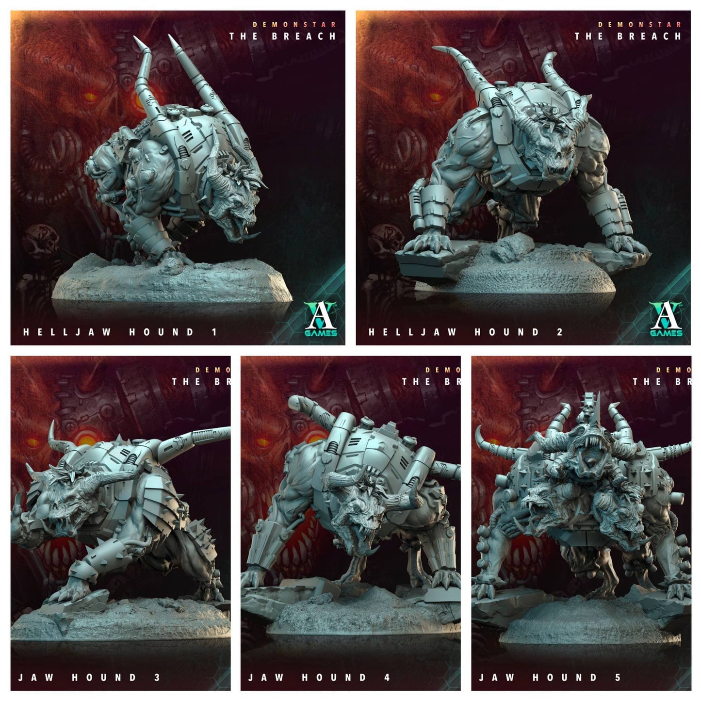 3D Printed Archvillain Games Demonstar The Breach - Helljaw Hound 28mm 32mm D&D - 3D Printing Boss 