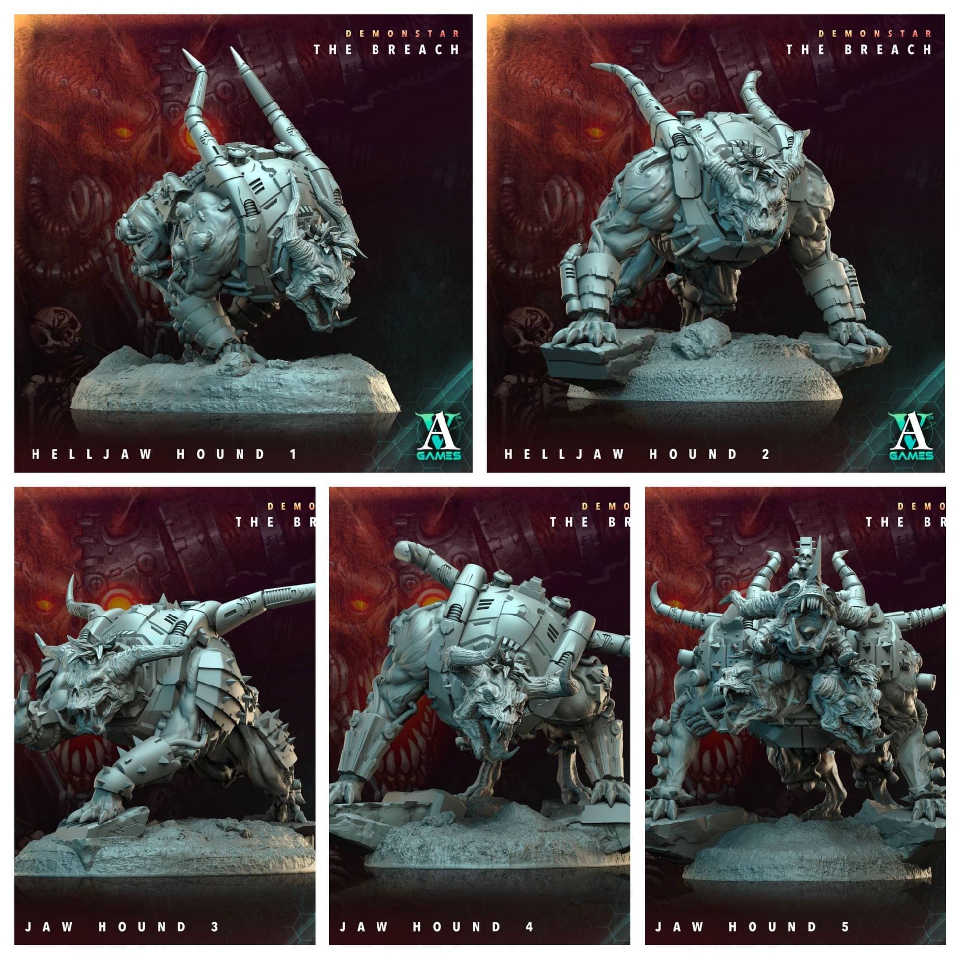 3D Printed Archvillain Games Demonstar The Breach - Helljaw Hound 28mm 32mm D&D - 3D Printing Boss 