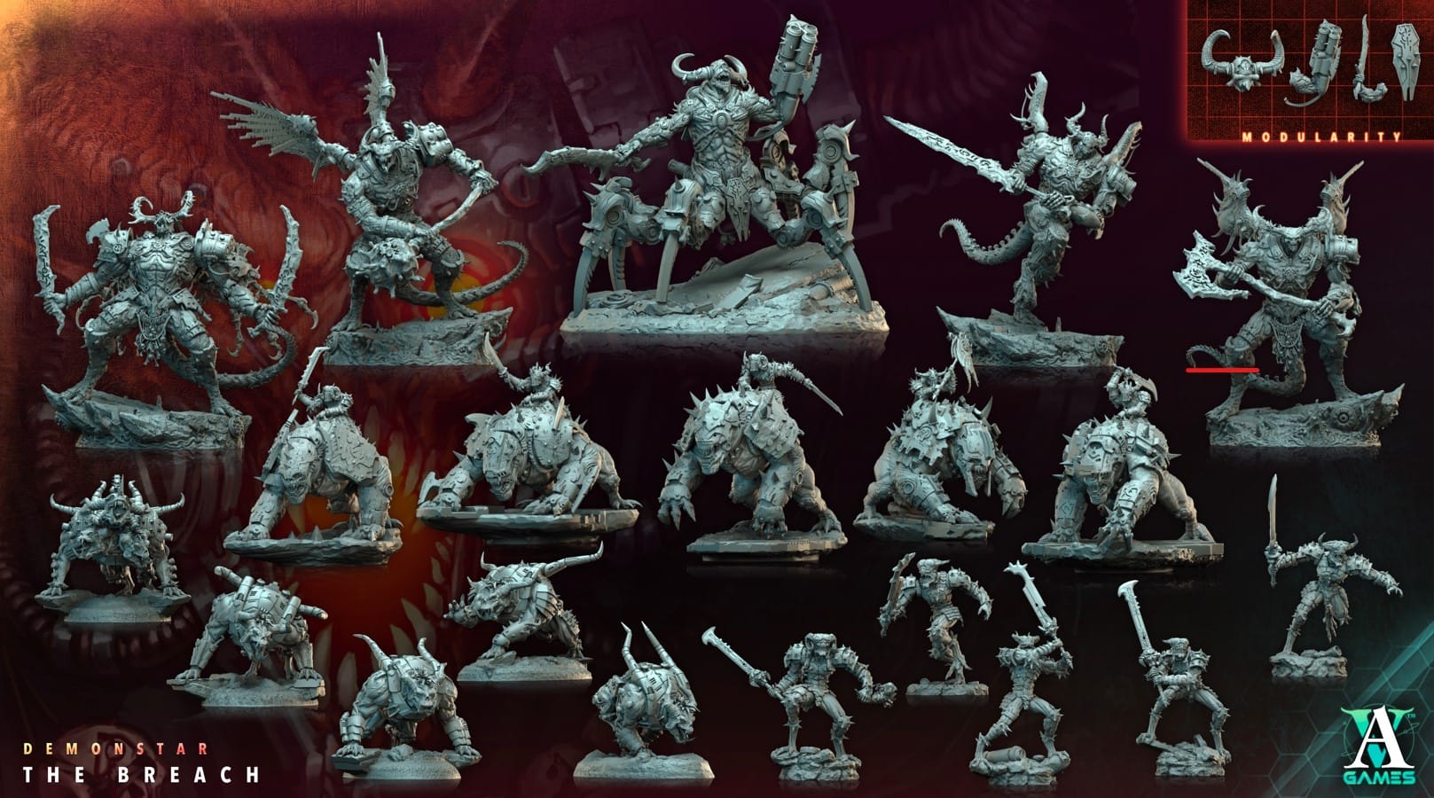 3D Printed Archvillain Games Demonstar The Breach - Helljaw Juggernaut 28mm 32mm D&D - 3D Printing Boss 