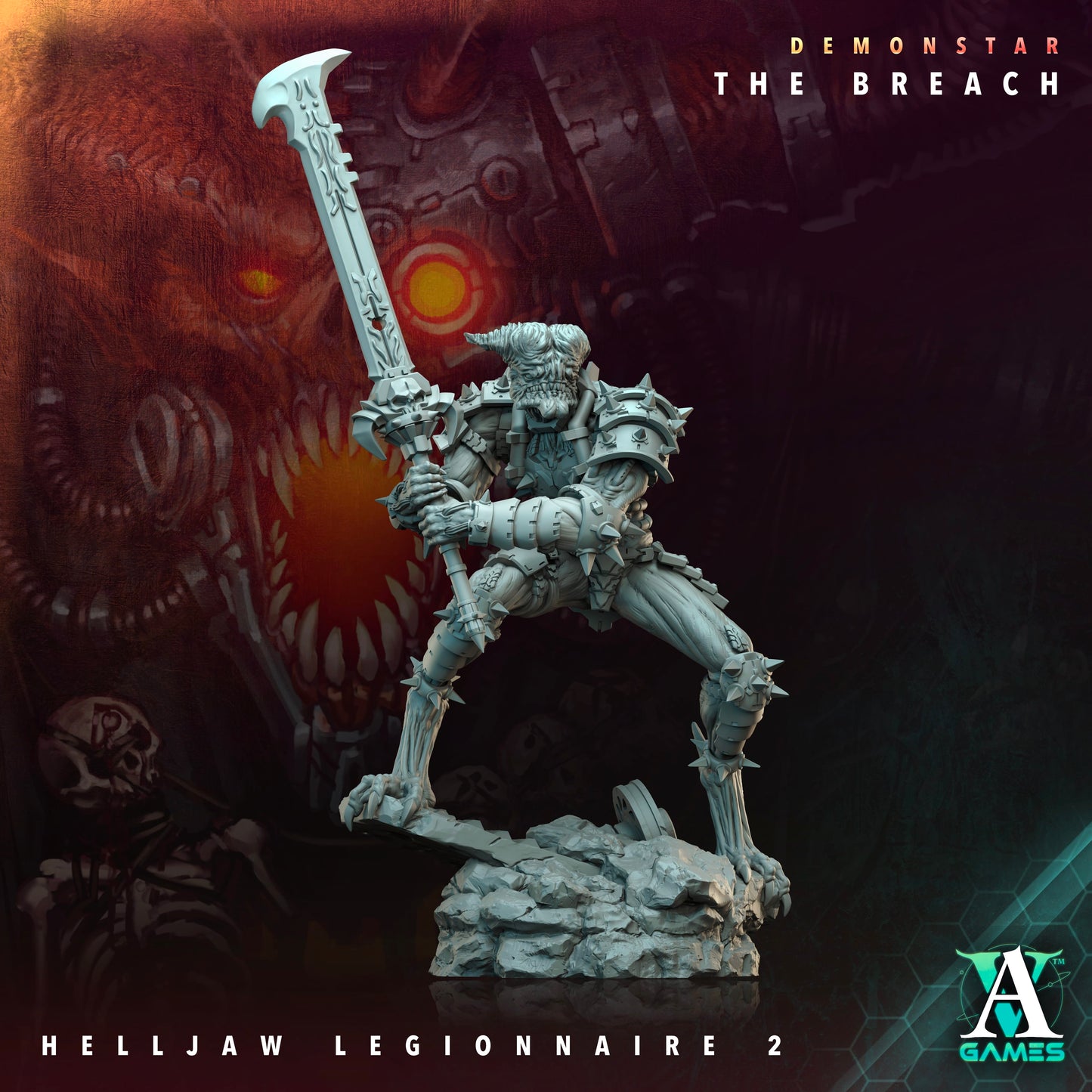 3D Printed Archvillain Games Demonstar The Breach - Helljaw Legionnaire 28mm 32mm D&D - 3D Printing Boss 