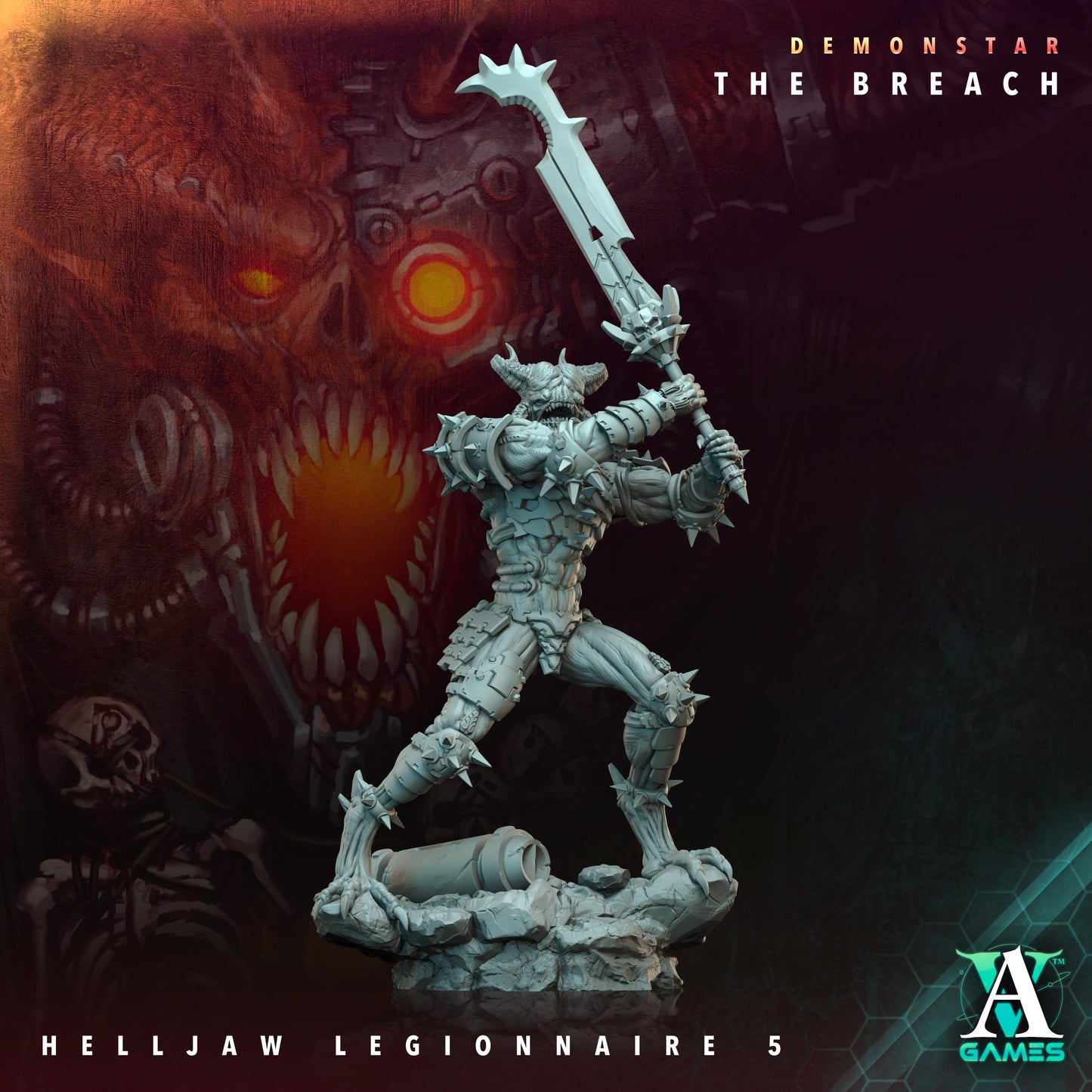 3D Printed Archvillain Games Demonstar The Breach - Helljaw Legionnaire 28mm 32mm D&D - 3D Printing Boss 