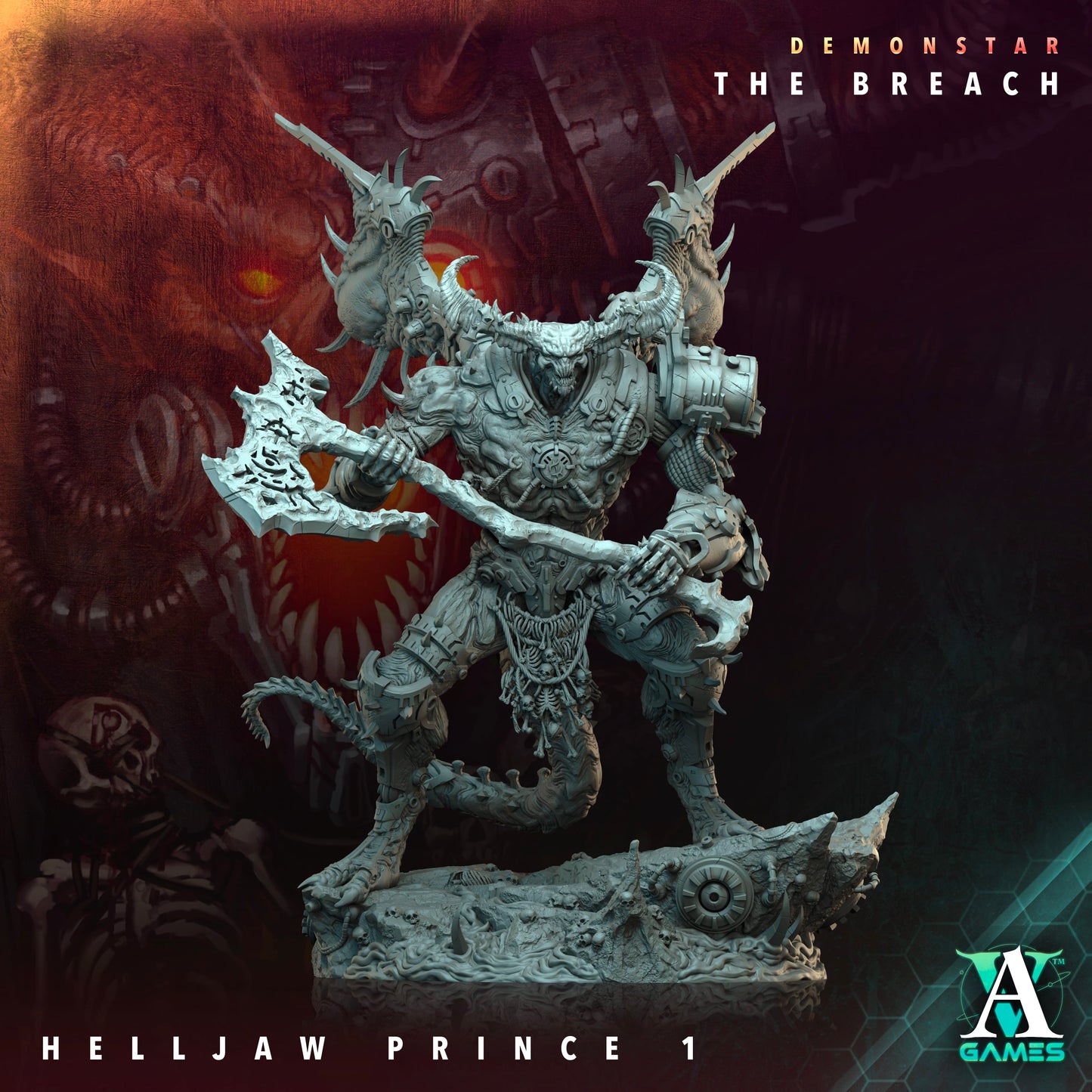3D Printed Archvillain Games Demonstar The Breach - Helljaw Prince 28mm 32mm D&D - 3D Printing Boss 