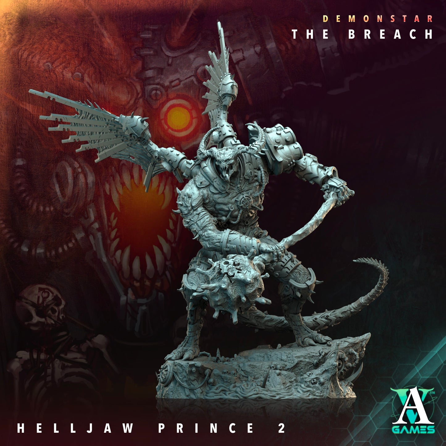 3D Printed Archvillain Games Demonstar The Breach - Helljaw Prince 28mm 32mm D&D - 3D Printing Boss 