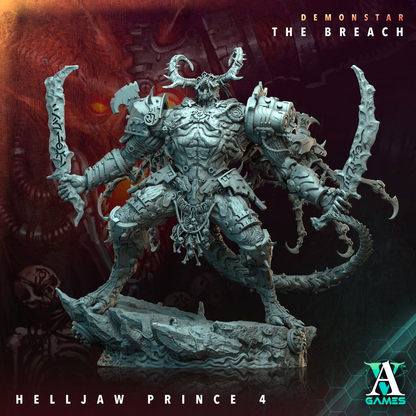 3D Printed Archvillain Games Demonstar The Breach - Helljaw Prince 28mm 32mm D&D - 3D Printing Boss 