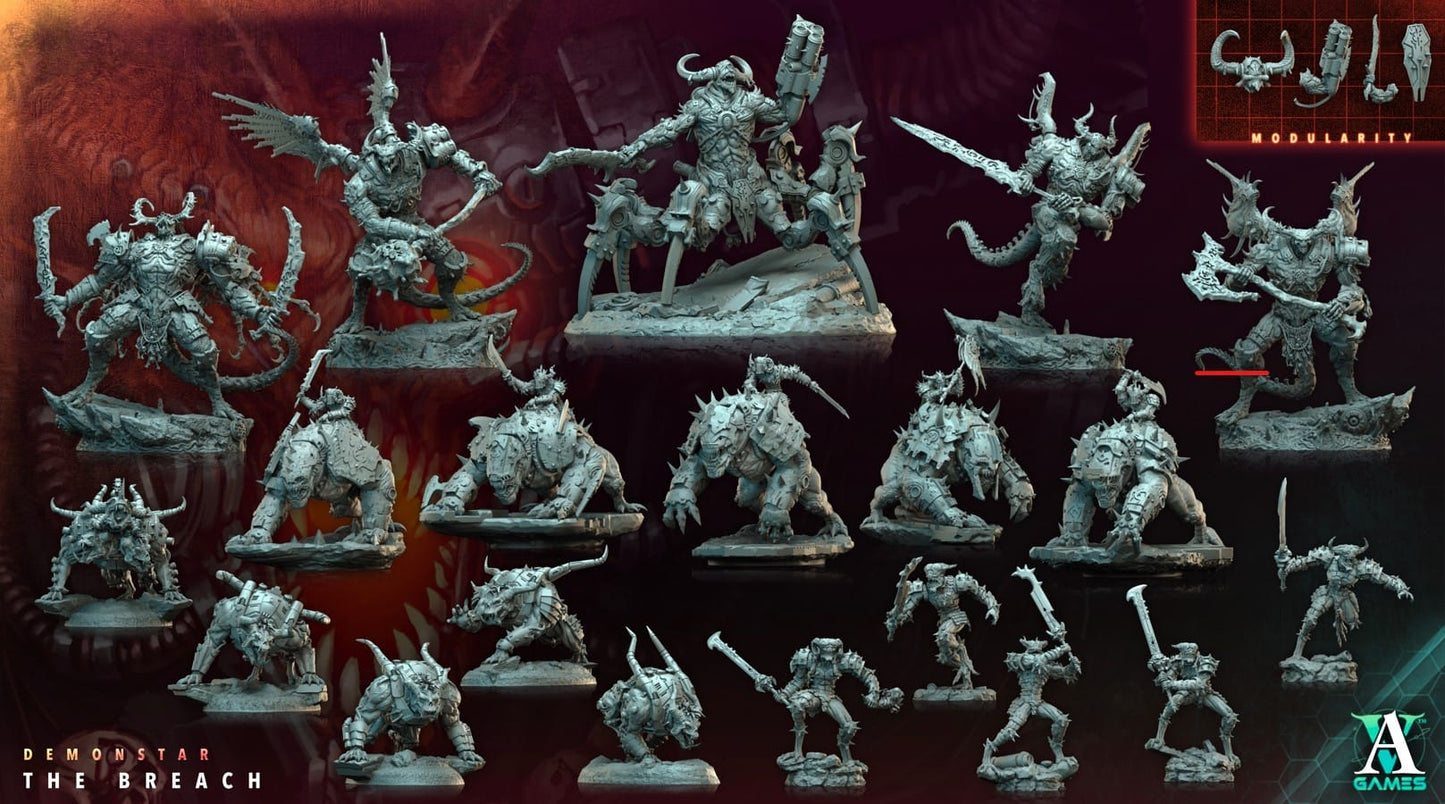 3D Printed Archvillain Games Demonstar The Breach - Helljaw Prince 28mm 32mm D&D - 3D Printing Boss 