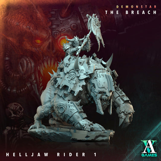3D Printed Archvillain Games Demonstar The Breach - Helljaw Rider 28mm 32mm D&D - 3D Printing Boss 
