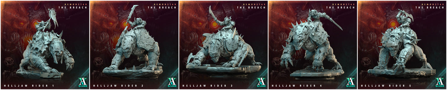 3D Printed Archvillain Games Demonstar The Breach - Helljaw Rider 28mm 32mm D&D - 3D Printing Boss 