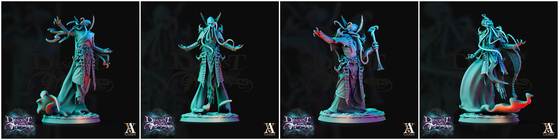 3D Printed Archvillain Games Descent into Madness Encephalids Enlightened 28 32mm D&D - 3D Printing Boss 