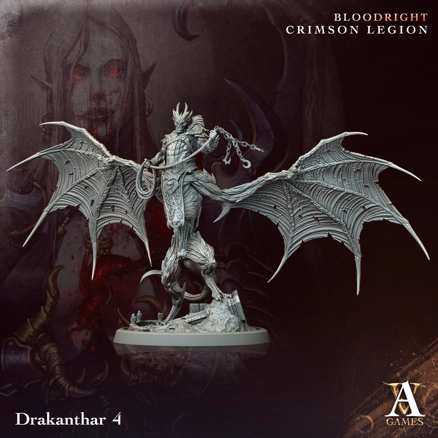 3D Printed Archvillain Games Drakanthar Bloodright - Crimson Legion 28 32mm D&D - 3D Printing Boss 