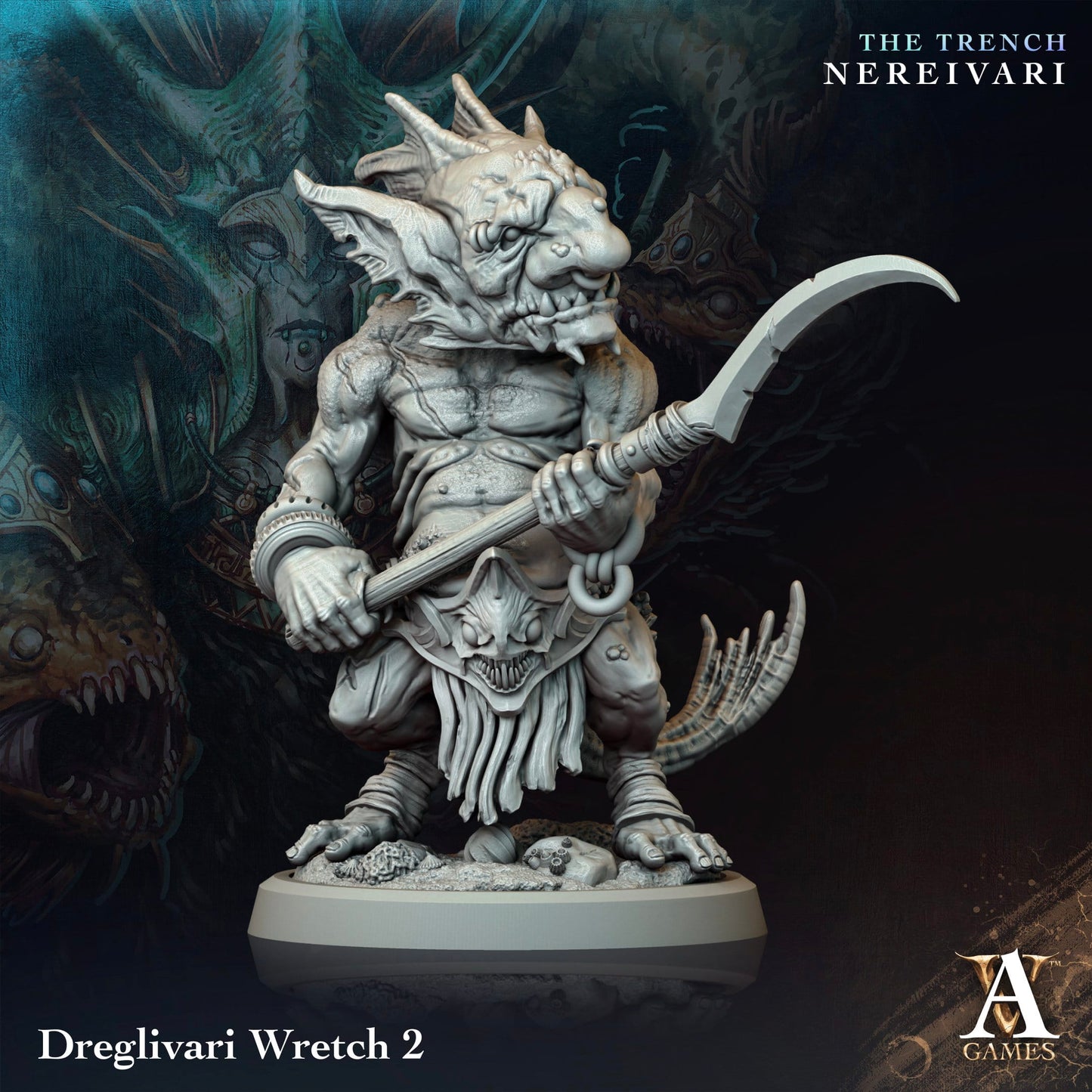 3D Printed Archvillain Games Dreglivari Wretch The Trench Nereivari Archvillain Society Vol XXXV 28 32mm D&D - 3D Printing Boss 