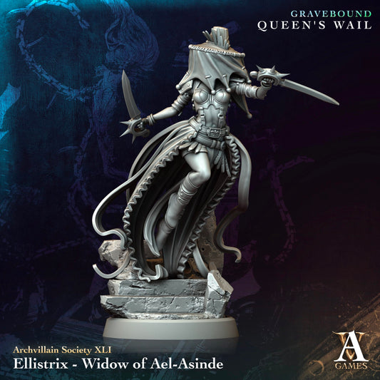 3D Printed Archvillain Games Ellistrix Widow of Ael-Asinde Archvillain Society Vol XLI 28 32mm D&D - 3D Printing Boss 