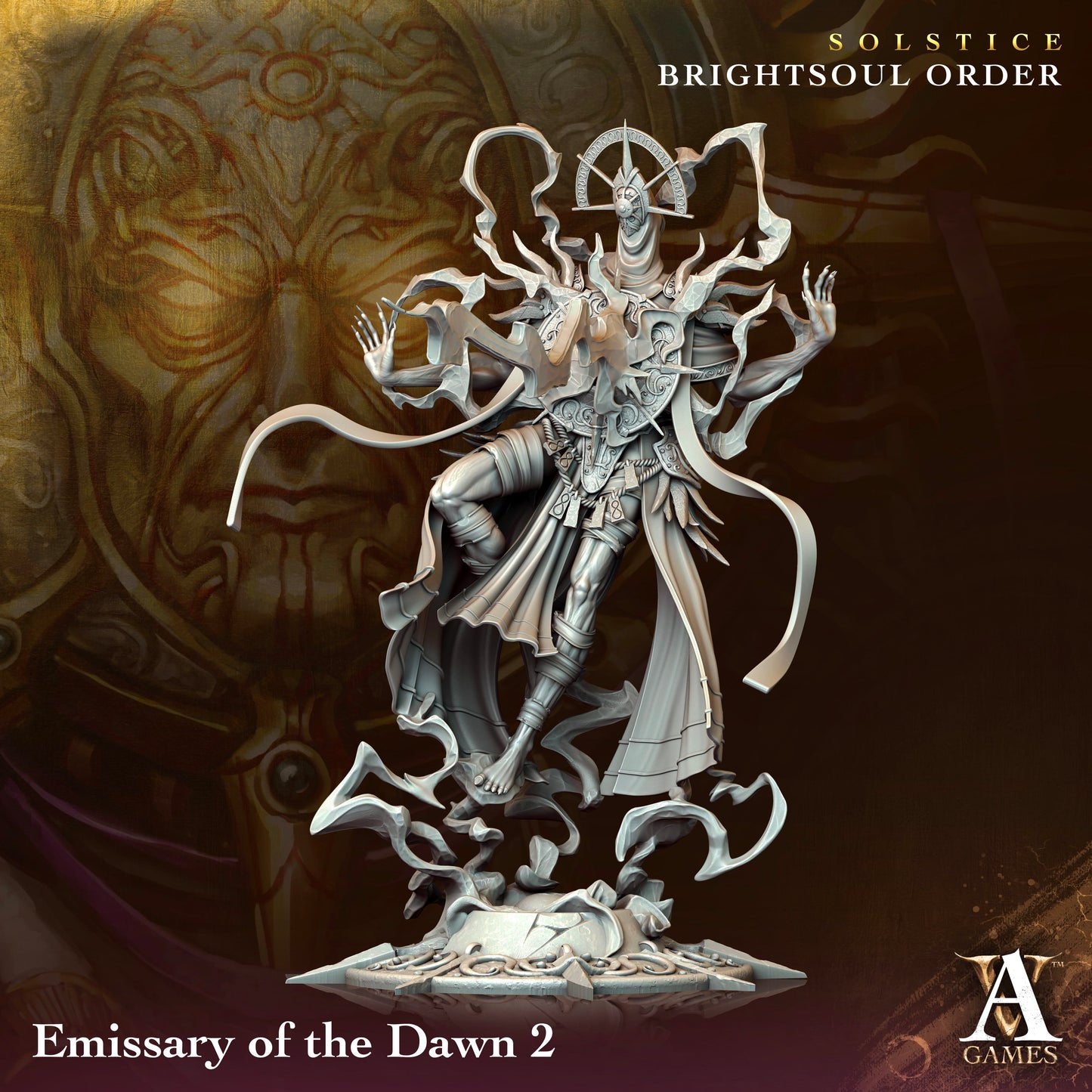 3D Printed Archvillain Games Emissary of the Dawn Solstice Ray of Sol Myr 28 32mm D&D - 3D Printing Boss 