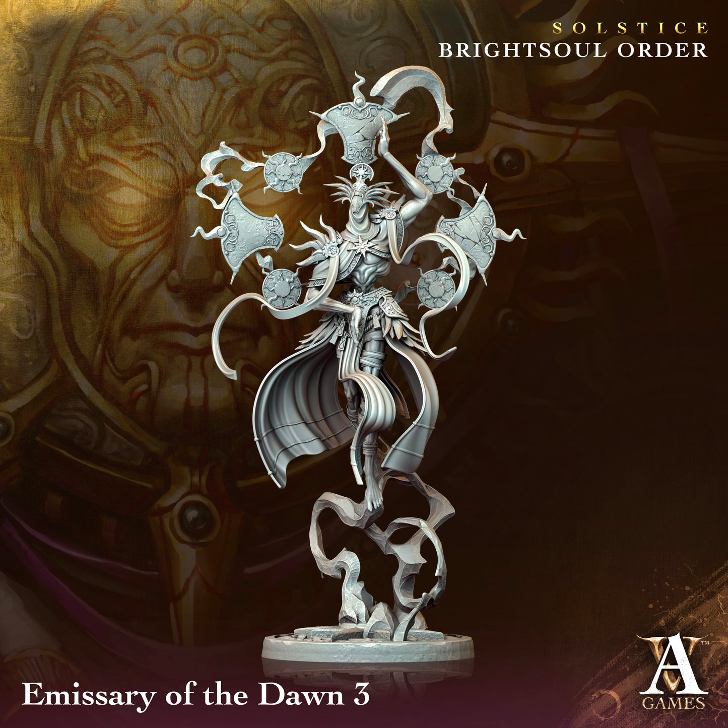 3D Printed Archvillain Games Emissary of the Dawn Solstice Ray of Sol Myr 28 32mm D&D - 3D Printing Boss 
