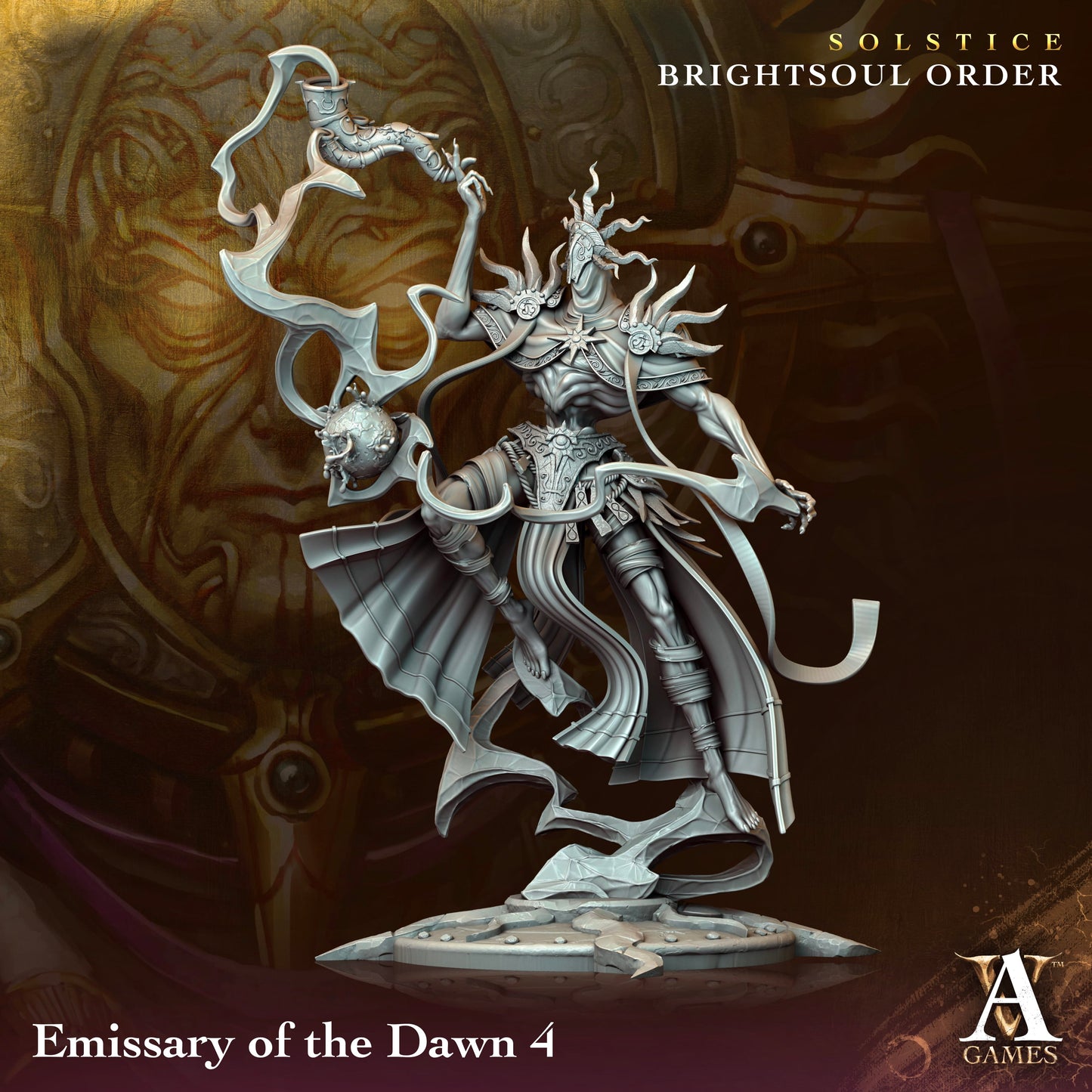 3D Printed Archvillain Games Emissary of the Dawn Solstice Ray of Sol Myr 28 32mm D&D - 3D Printing Boss 