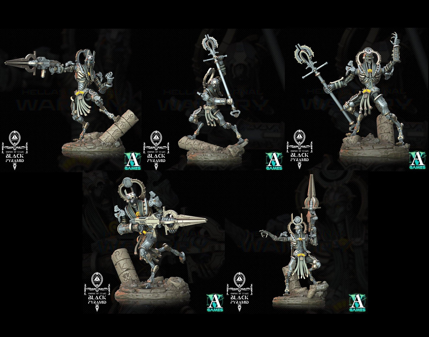 3D Printed Archvillain Games Empire of Stars - Black Pyramid Keteph Ankhesh 28 32mm D&D - 3D Printing Boss 