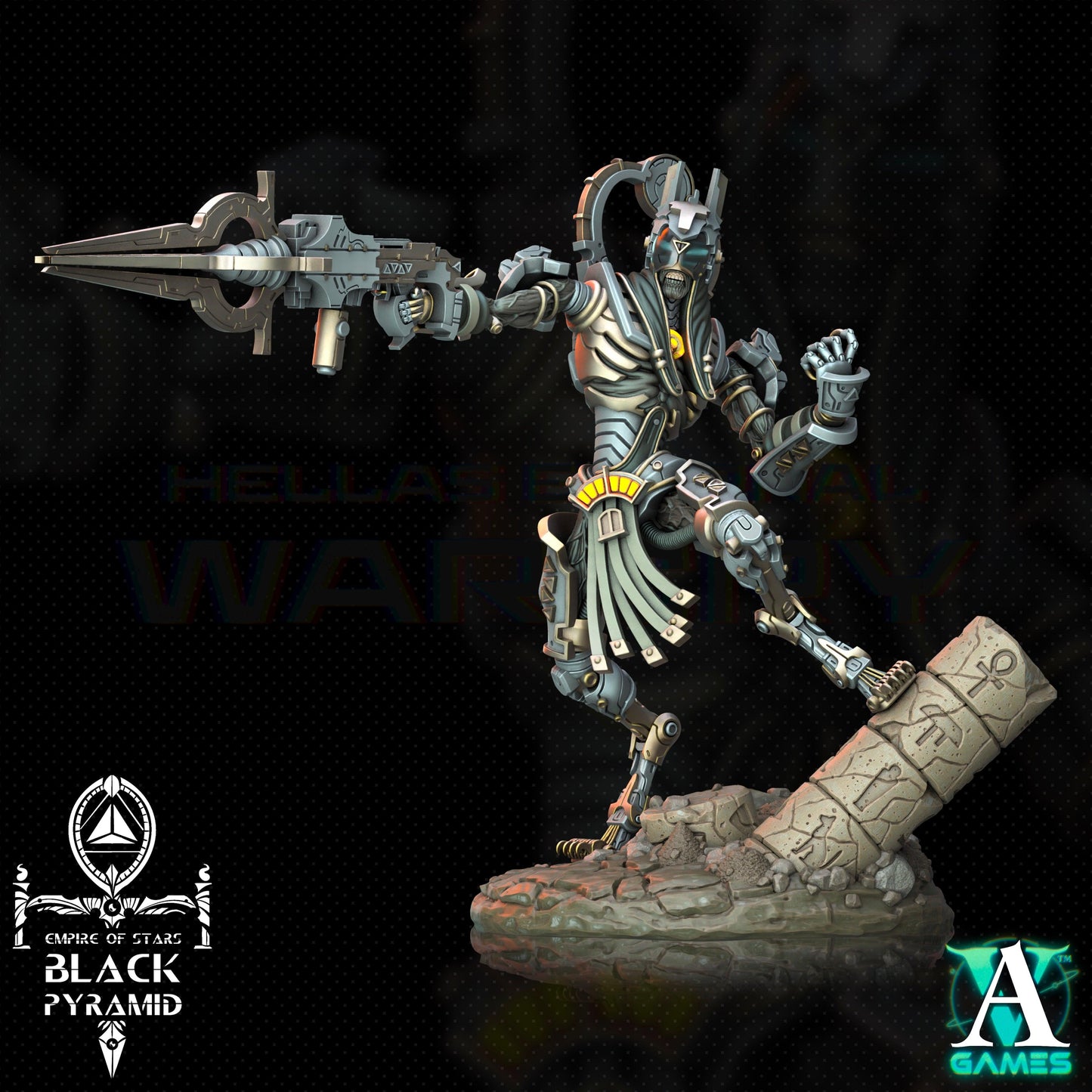 3D Printed Archvillain Games Empire of Stars - Black Pyramid Keteph Ankhesh 28 32mm D&D - 3D Printing Boss 