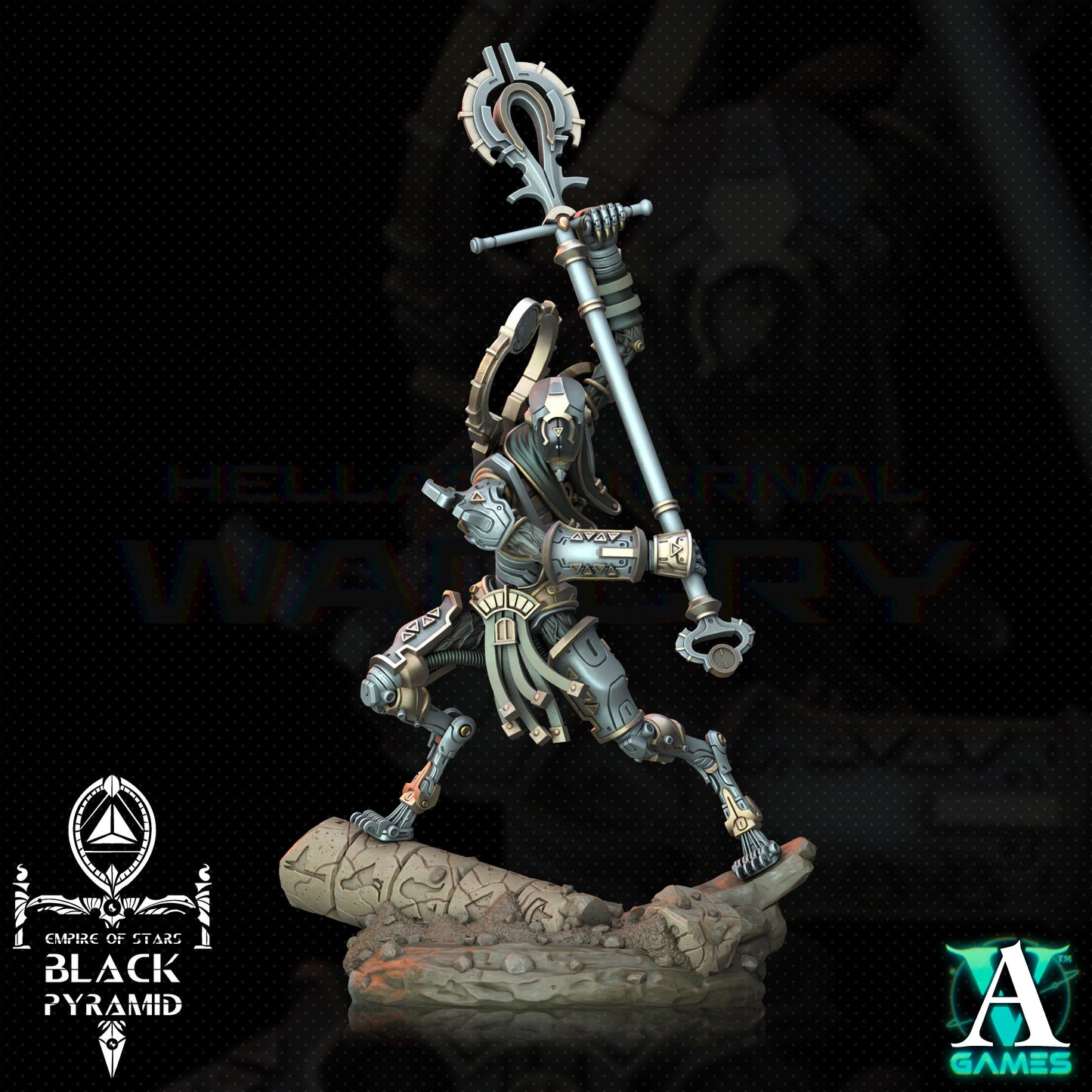 3D Printed Archvillain Games Empire of Stars - Black Pyramid Keteph Ankhesh 28 32mm D&D - 3D Printing Boss 