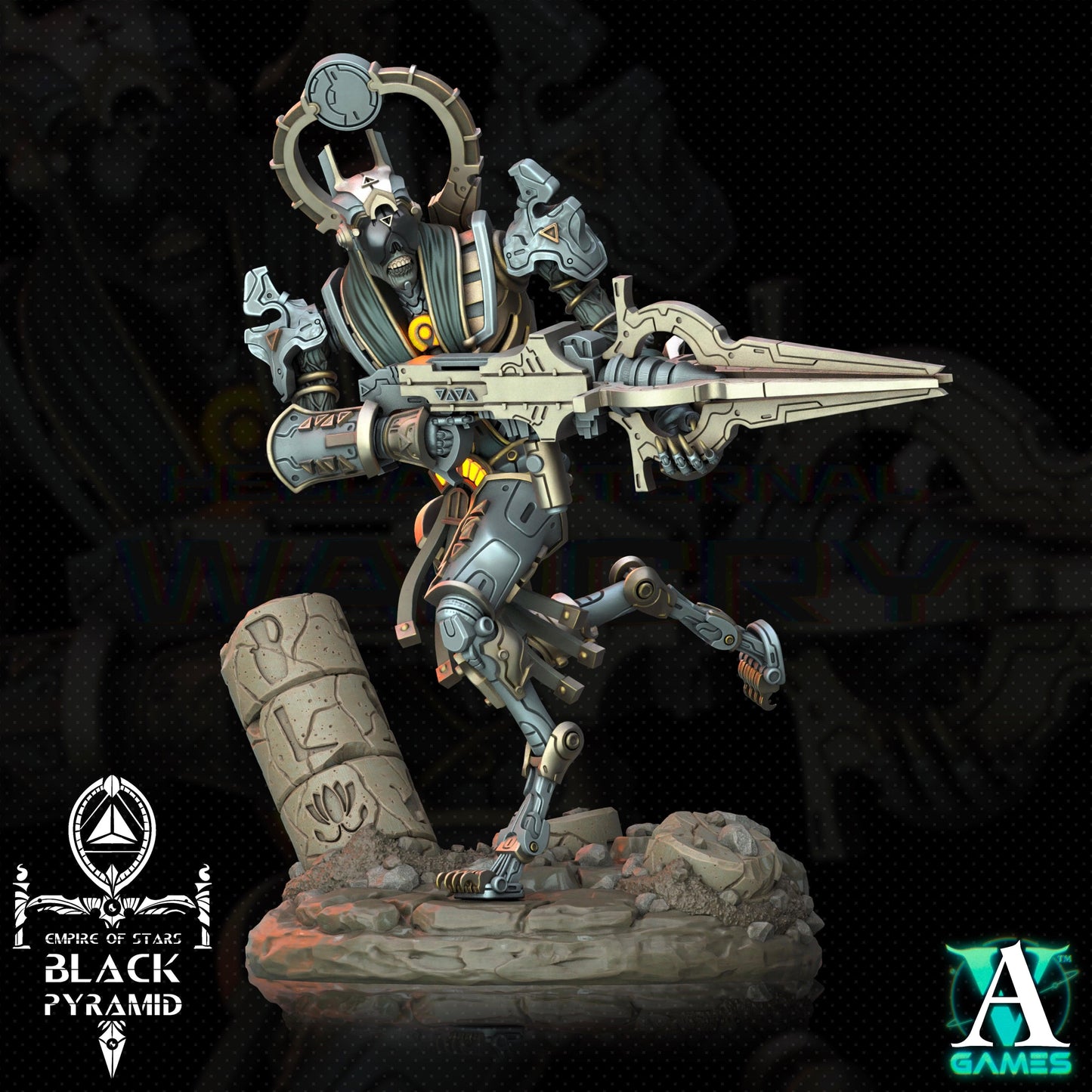3D Printed Archvillain Games Empire of Stars - Black Pyramid Keteph Ankhesh 28 32mm D&D - 3D Printing Boss 