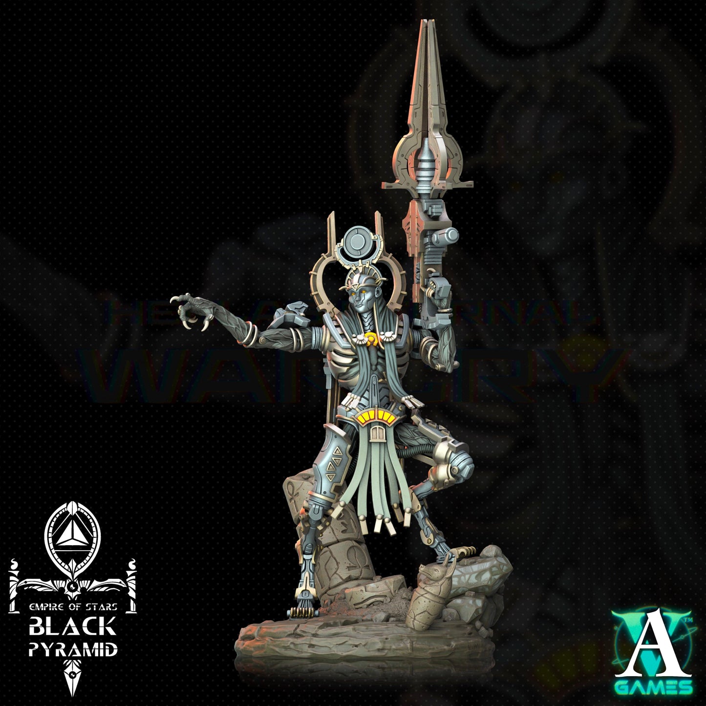 3D Printed Archvillain Games Empire of Stars - Black Pyramid Keteph Ankhesh 28 32mm D&D - 3D Printing Boss 