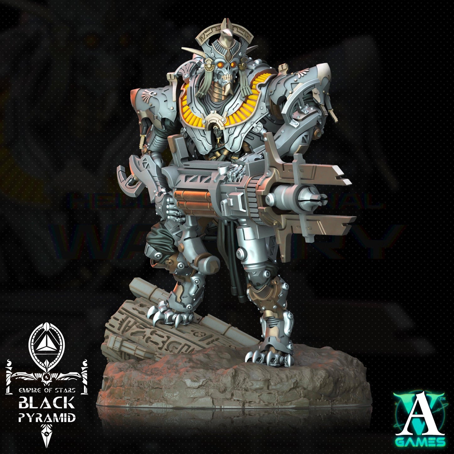 3D Printed Archvillain Games Empire of Stars - Black Pyramid Keteph Atekhramun 28 32mm D&D - 3D Printing Boss 