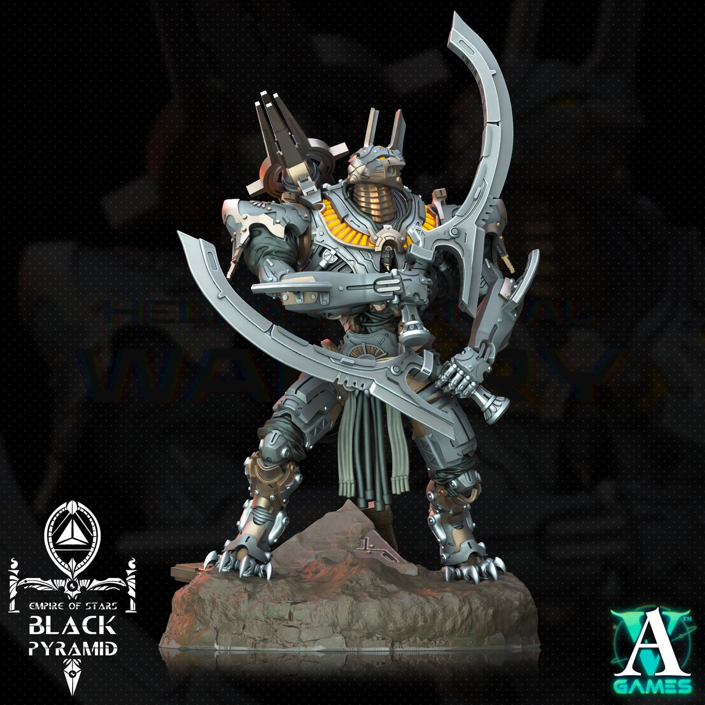 3D Printed Archvillain Games Empire of Stars - Black Pyramid Keteph Atekhramun 28 32mm D&D - 3D Printing Boss 