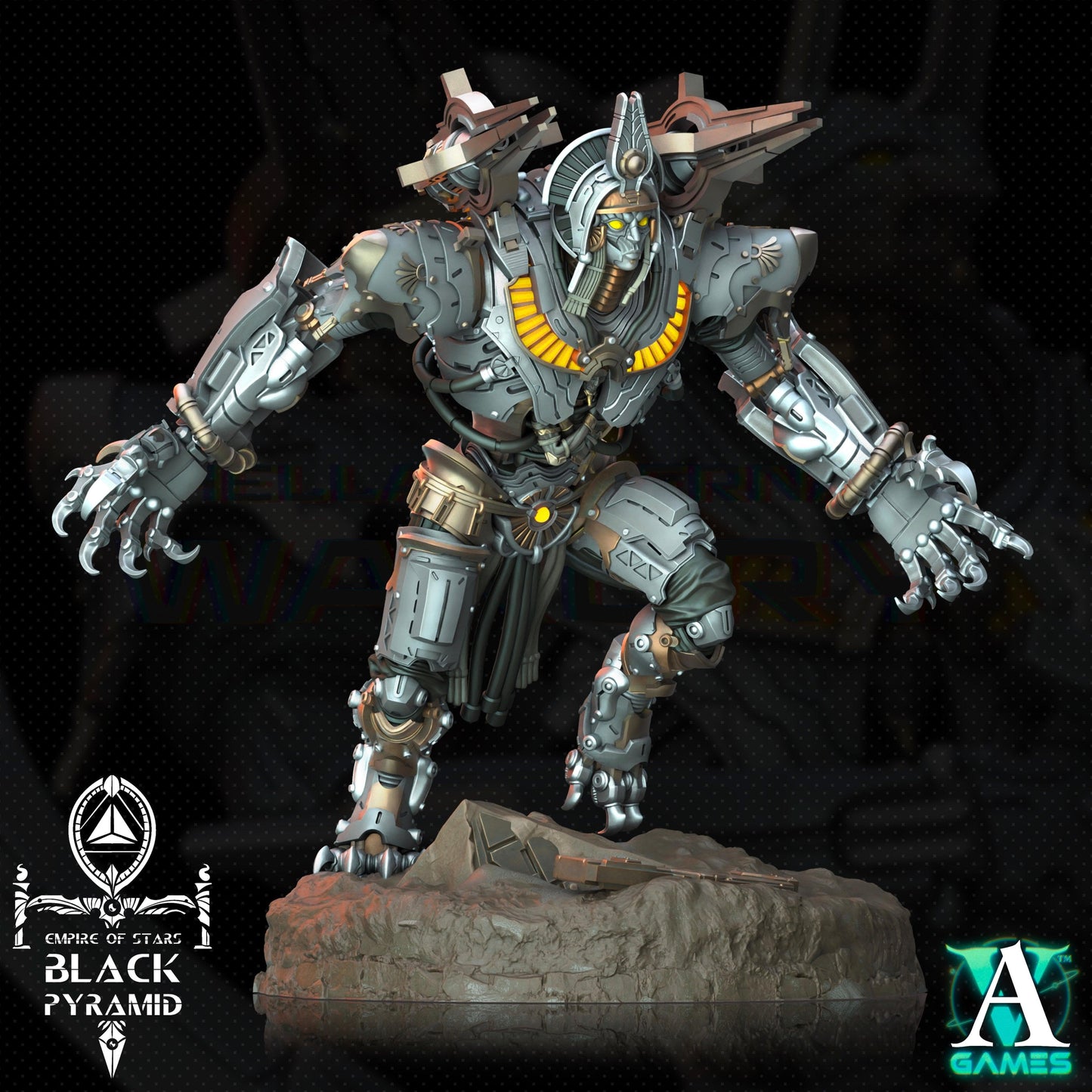 3D Printed Archvillain Games Empire of Stars - Black Pyramid Keteph Atekhramun 28 32mm D&D - 3D Printing Boss 