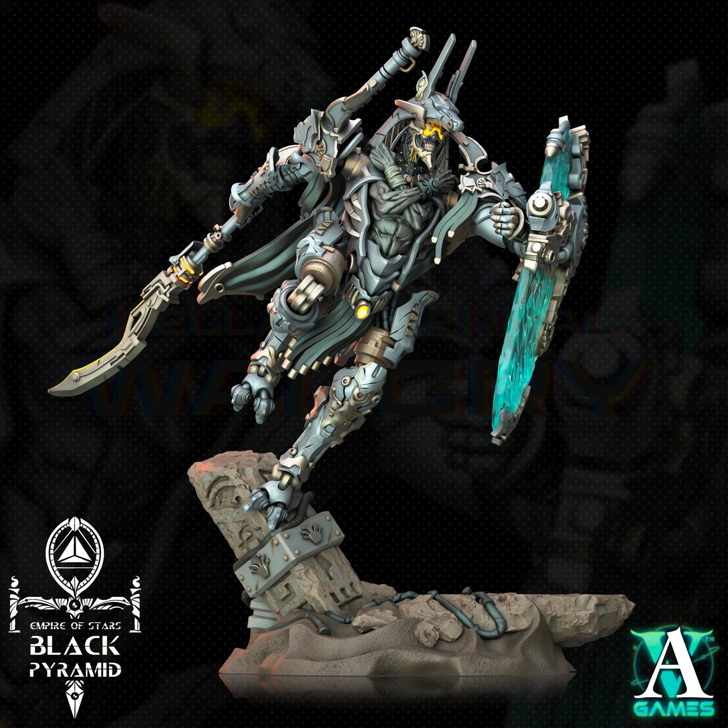 3D Printed Archvillain Games Empire of Stars - Black Pyramid Keteph Issahar 28 32mm D&D - 3D Printing Boss 