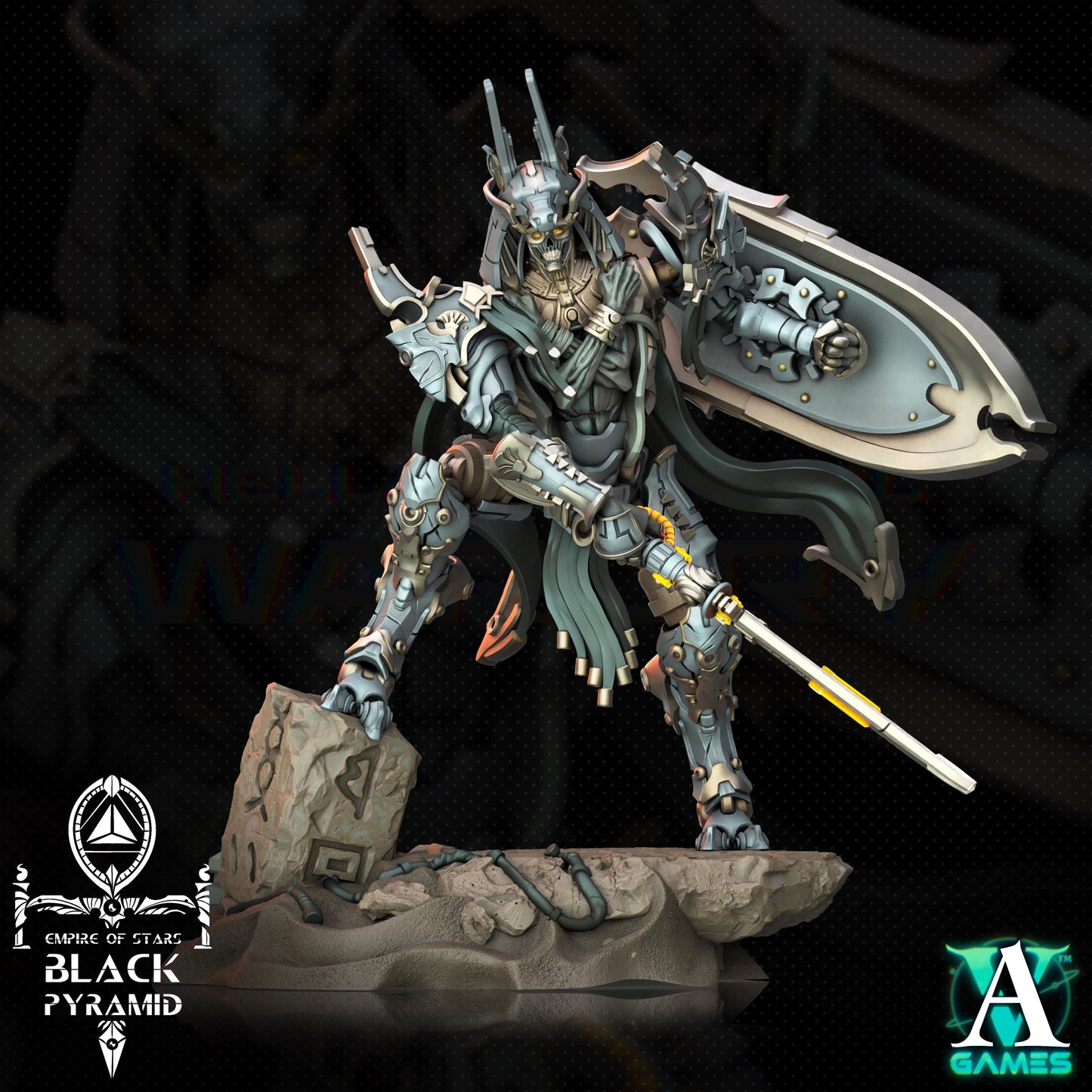 3D Printed Archvillain Games Empire of Stars - Black Pyramid Keteph Issahar 28 32mm D&D - 3D Printing Boss 