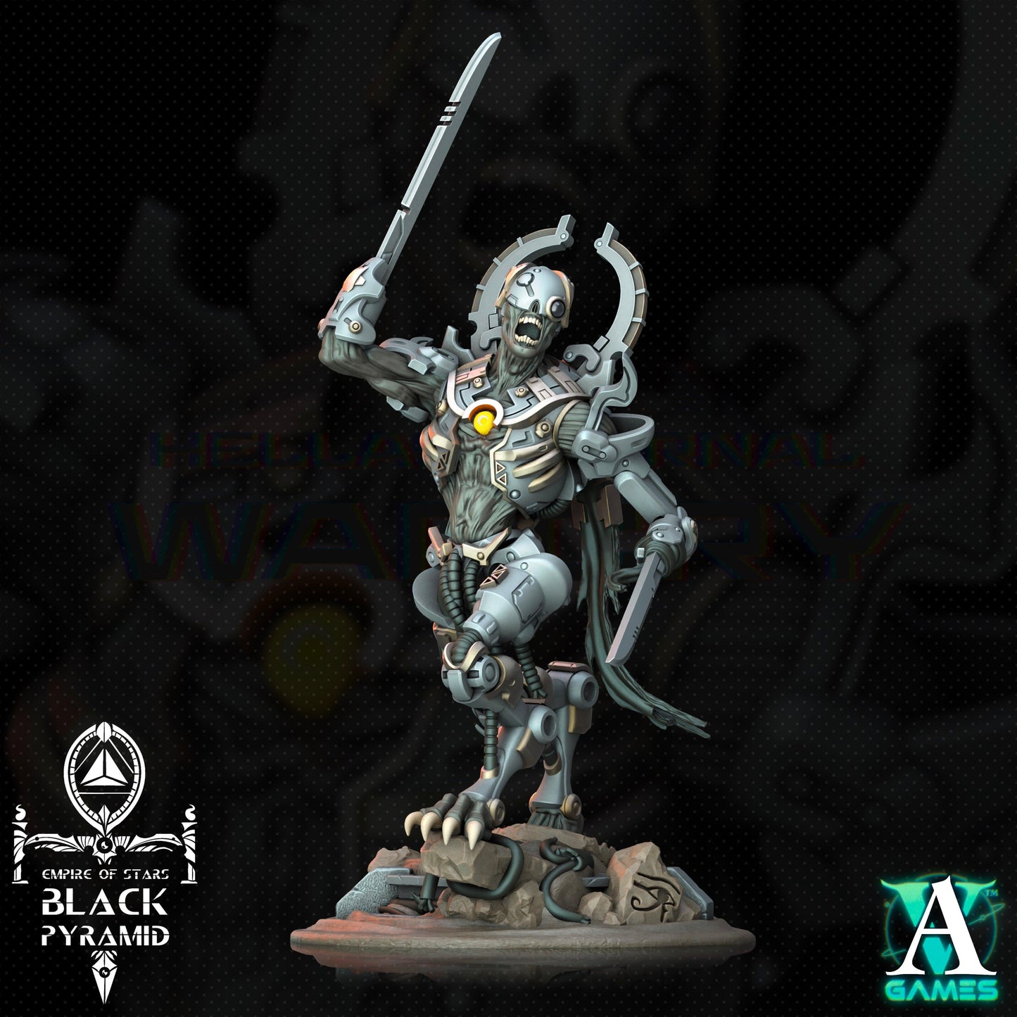 3D Printed Archvillain Games Empire of Stars - Black Pyramid Keteph Knumhar 28 32mm D&D - 3D Printing Boss 