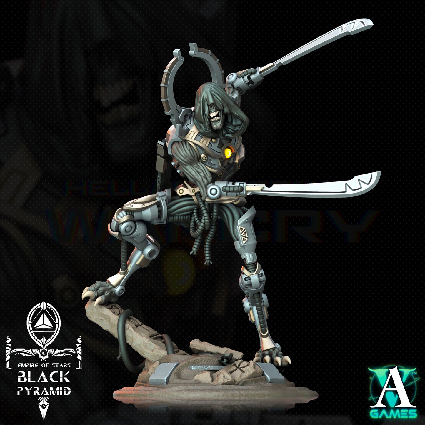 3D Printed Archvillain Games Empire of Stars - Black Pyramid Keteph Knumhar 28 32mm D&D - 3D Printing Boss 