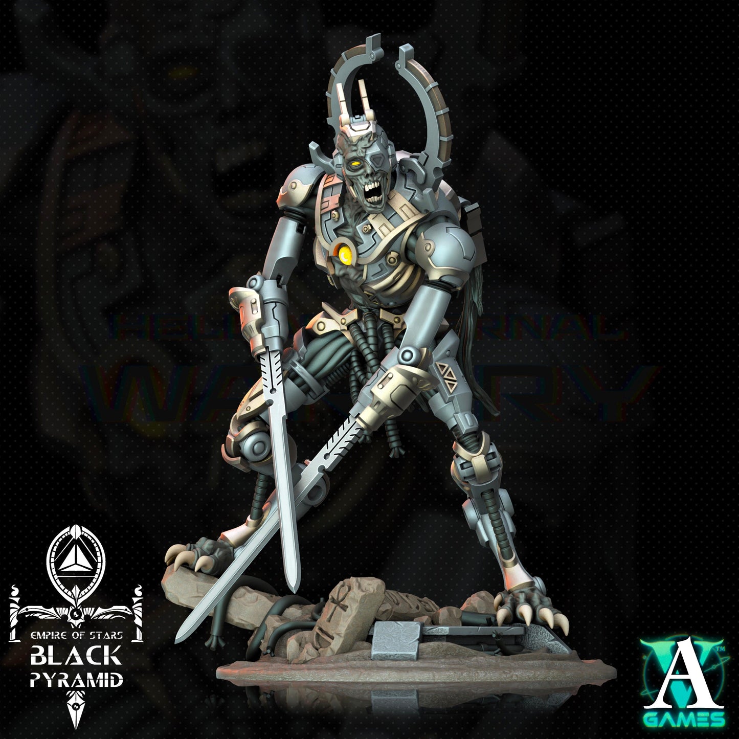 3D Printed Archvillain Games Empire of Stars - Black Pyramid Keteph Knumhar 28 32mm D&D - 3D Printing Boss 