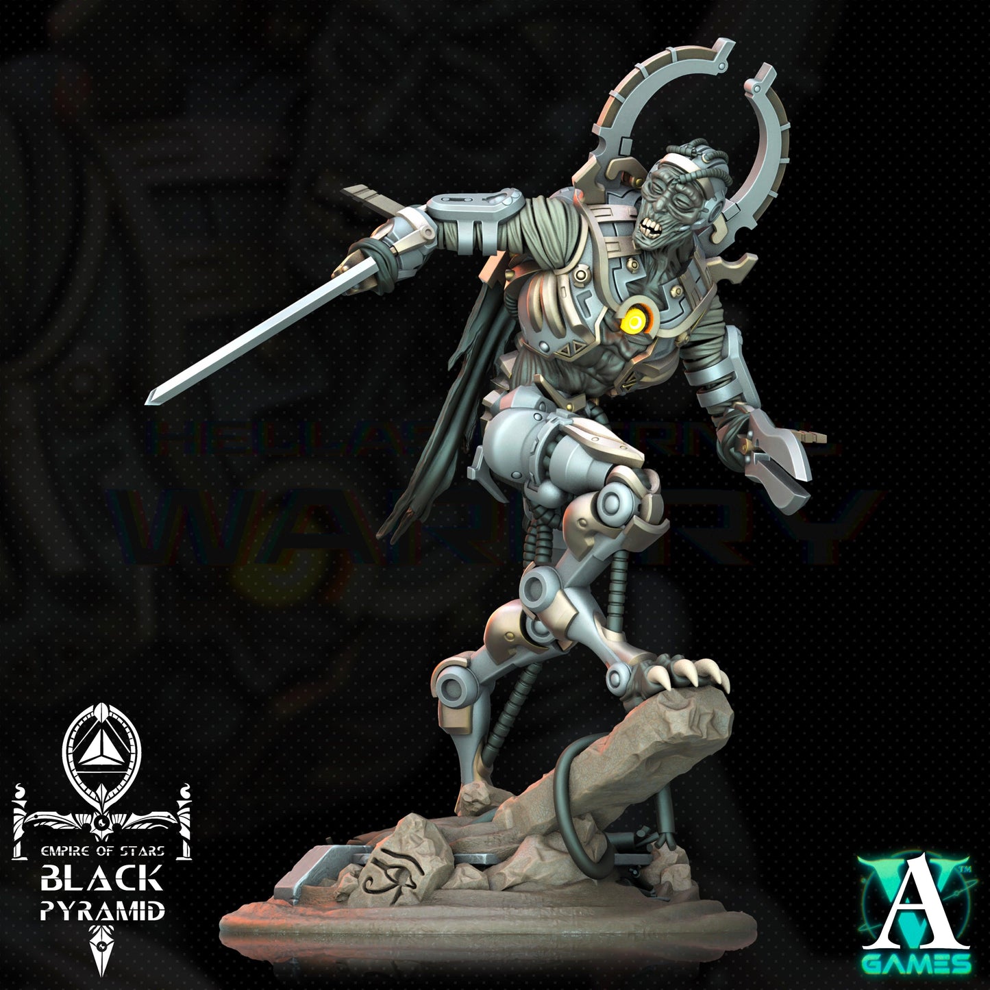 3D Printed Archvillain Games Empire of Stars - Black Pyramid Keteph Knumhar 28 32mm D&D - 3D Printing Boss 