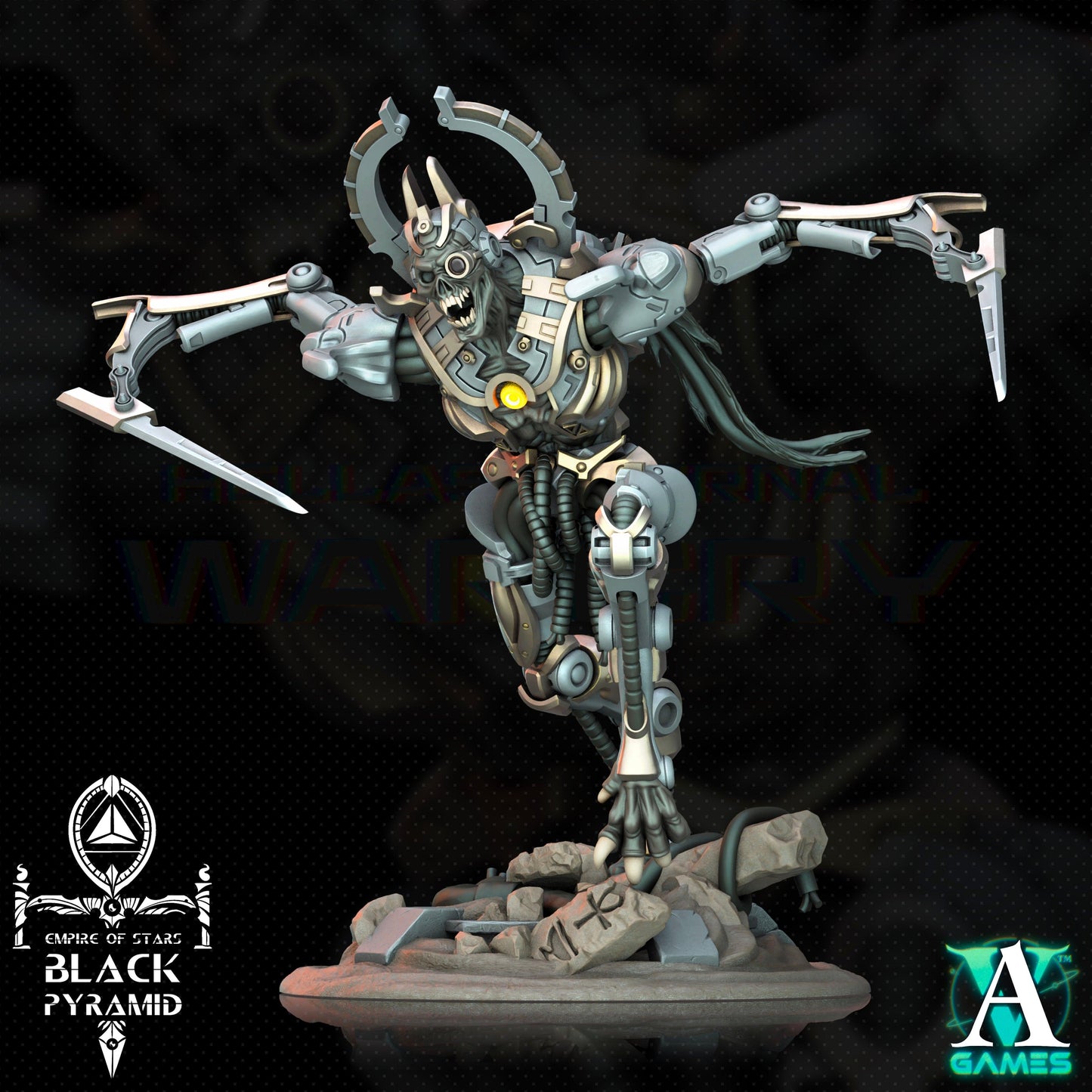 3D Printed Archvillain Games Empire of Stars - Black Pyramid Keteph Knumhar 28 32mm D&D - 3D Printing Boss 