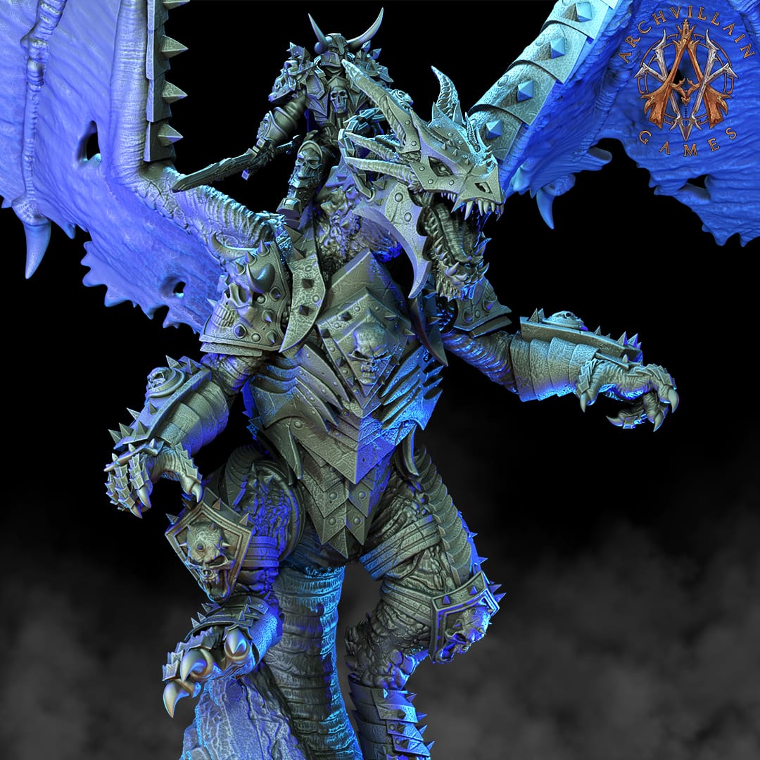 3D Printed Archvillain Games Erevos the Death Dragon The Deathknight Order 28 32mm D&D - 3D Printing Boss 