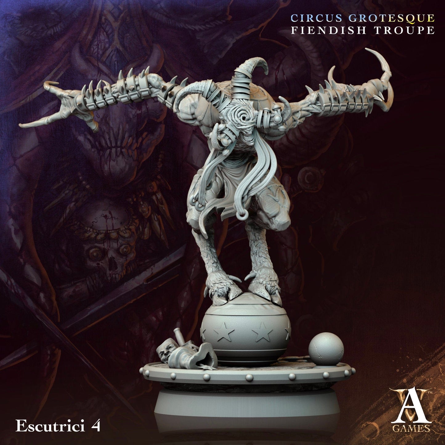 3D Printed Archvillain Games Escutrici Circus Grotesque Fiendish Troupe 28 32mm D&D - 3D Printing Boss 
