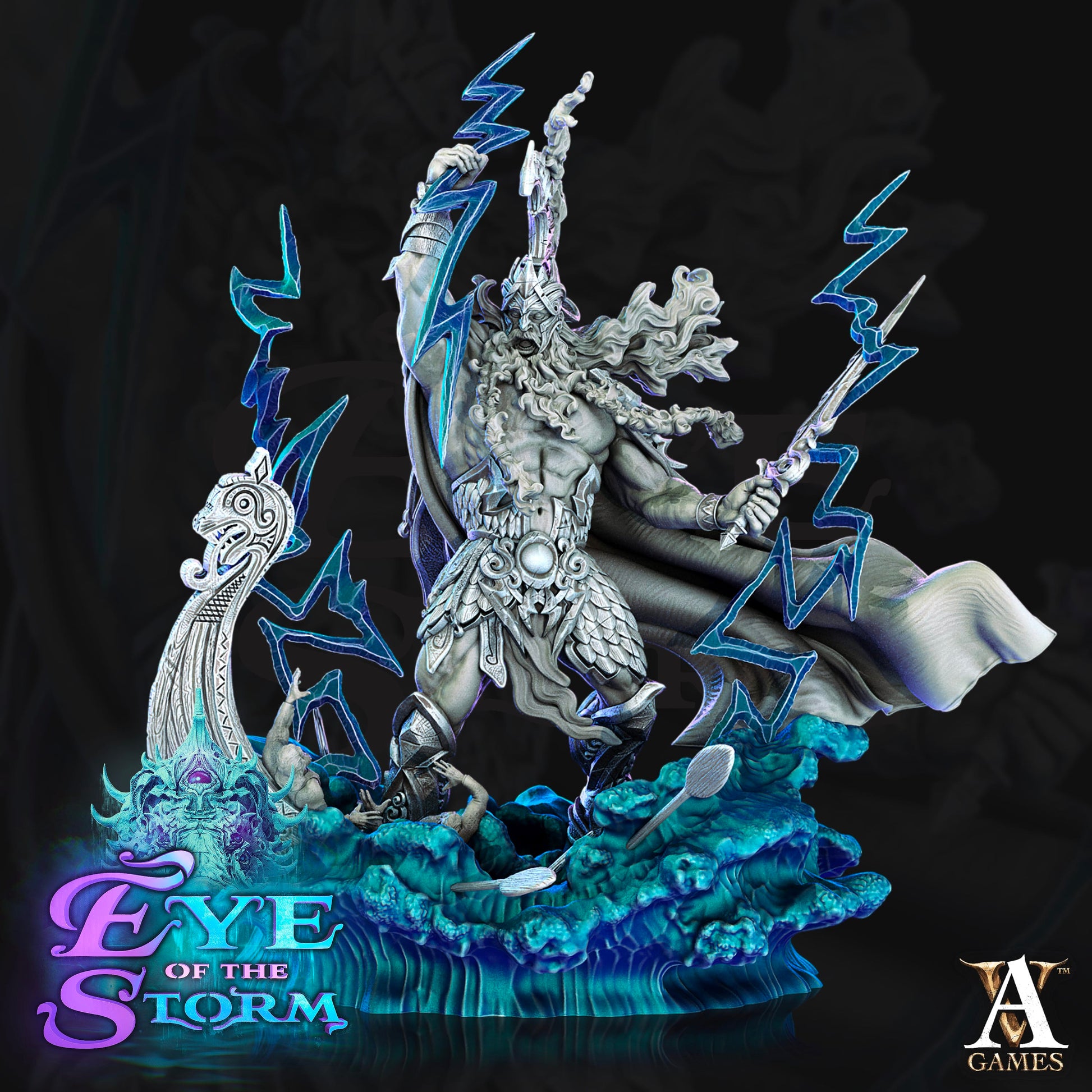 3D Printed Archvillain Games Eye of the Storm Keravnos - Storm Giant King 28mm 32mm D&D - 3D Printing Boss 