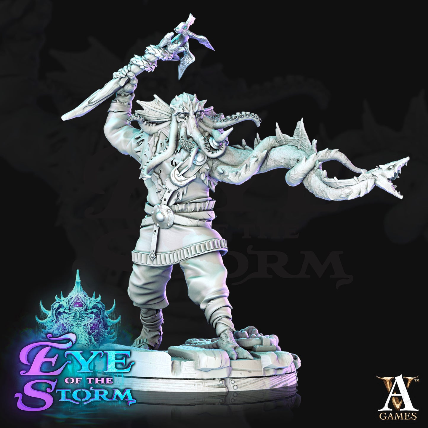 3D Printed Archvillain Games Eye of the Storm - Sky Kraken Acolytes 28mm 32mm D&D - 3D Printing Boss 