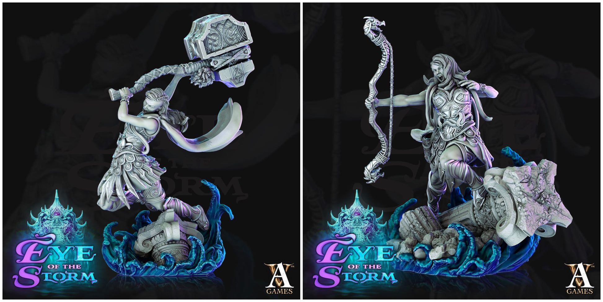 3D Printed Archvillain Games Eye of the Storm - Storm Giant Battlemaidens 28mm 32mm D&D - 3D Printing Boss 