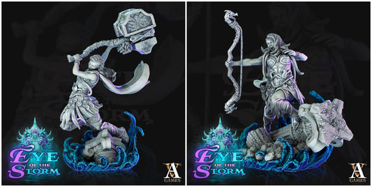 3D Printed Archvillain Games Eye of the Storm - Storm Giant Battlemaidens 28mm 32mm D&D - 3D Printing Boss 