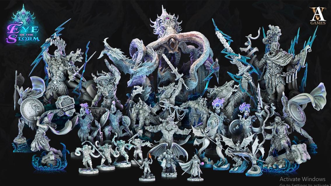 3D Printed Archvillain Games Eye of the Storm - Storm Sirens 28mm 32mm D&D - 3D Printing Boss 
