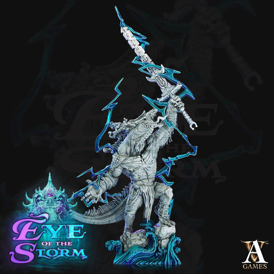 3D Printed Archvillain Games Eye of the Storm Zulkas - Storm Troll Boatboss 28 32mm D&D - 3D Printing Boss 